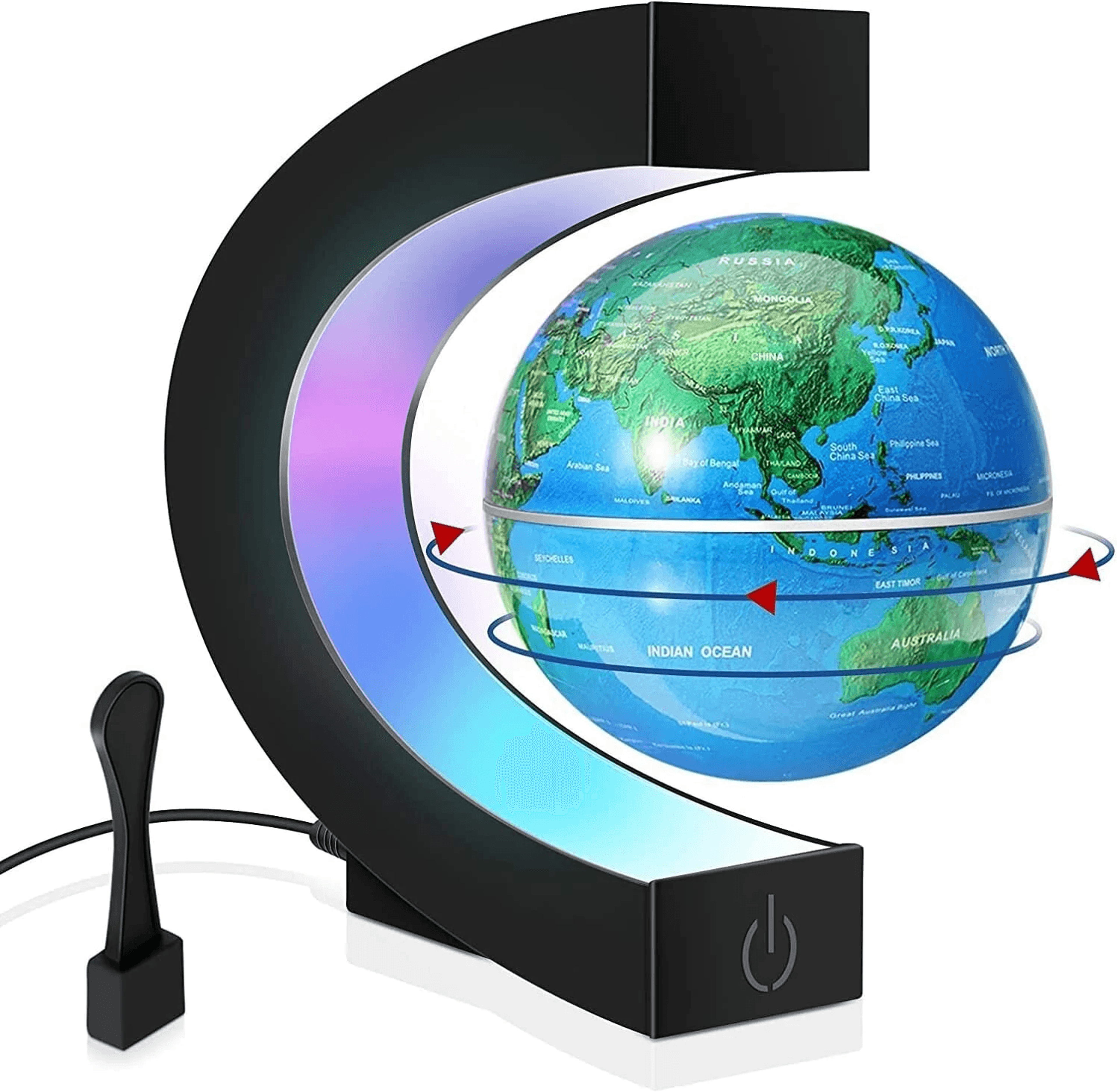 magnetic levitating globe with led light floating world map desk decor