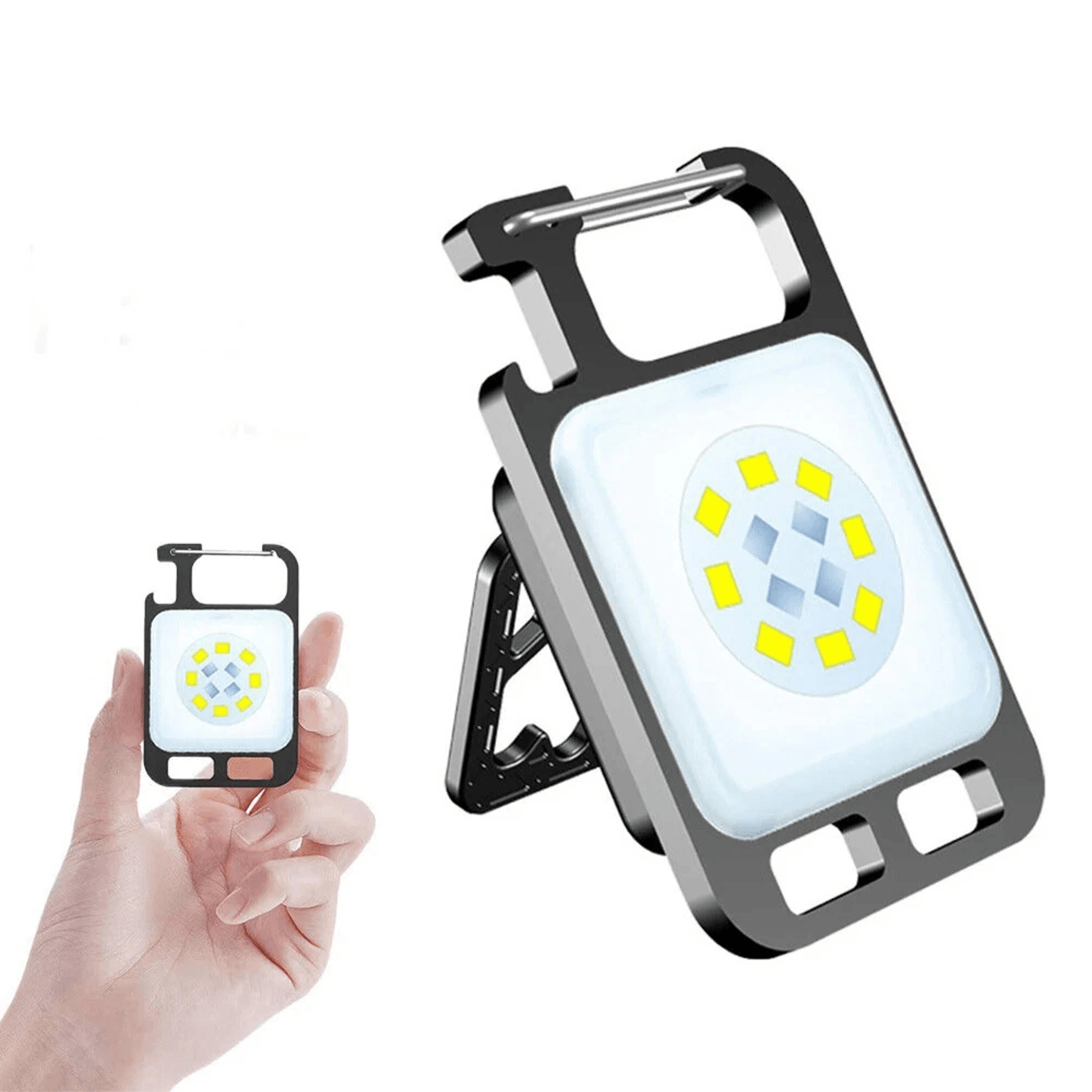 rechargeable cob keychain flashlight with magnetic base and lighting modes