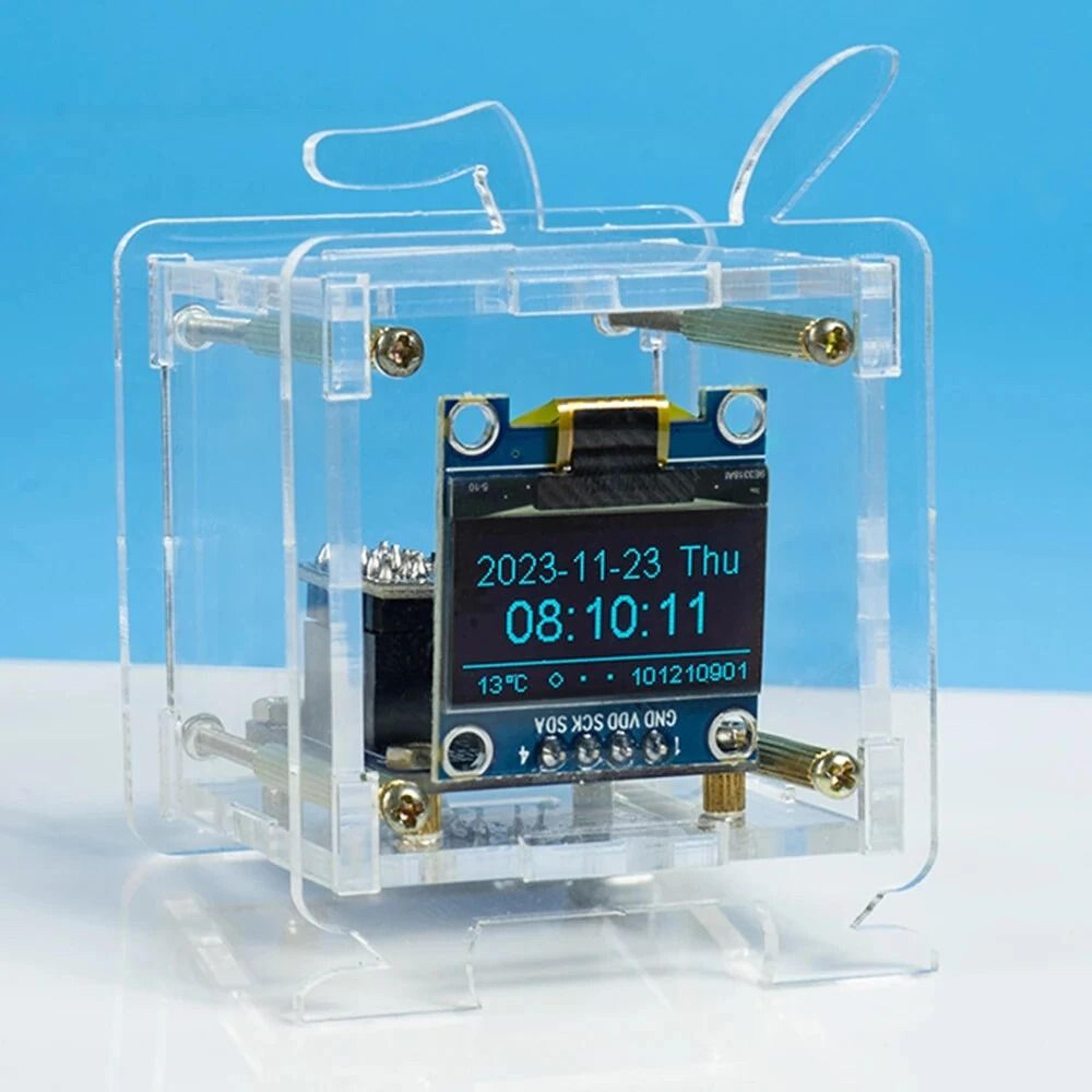 wifi weather forecast clock diy soldering kit with oled display