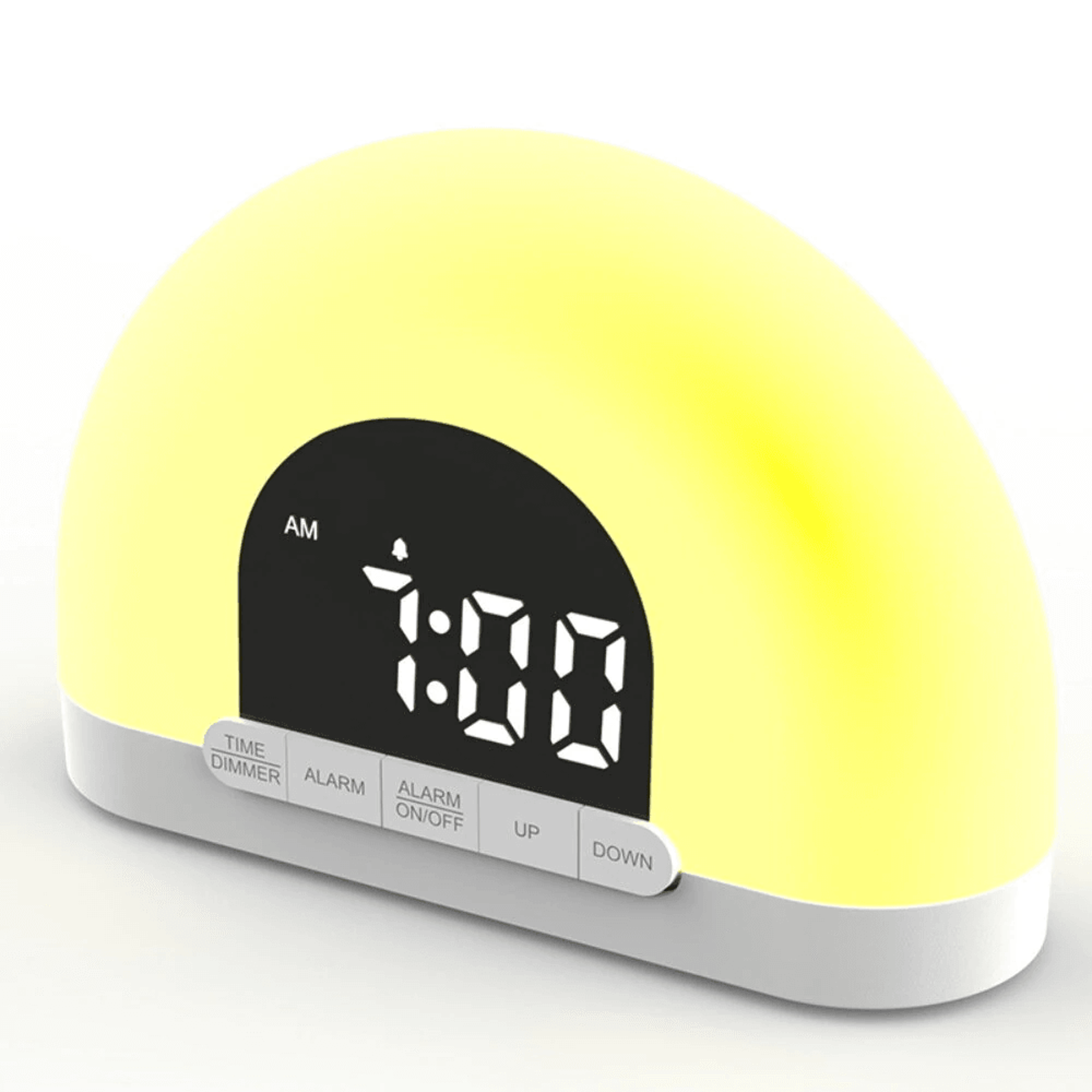 sunrise wake up light alarm clock with gentle morning glow and bedside night light