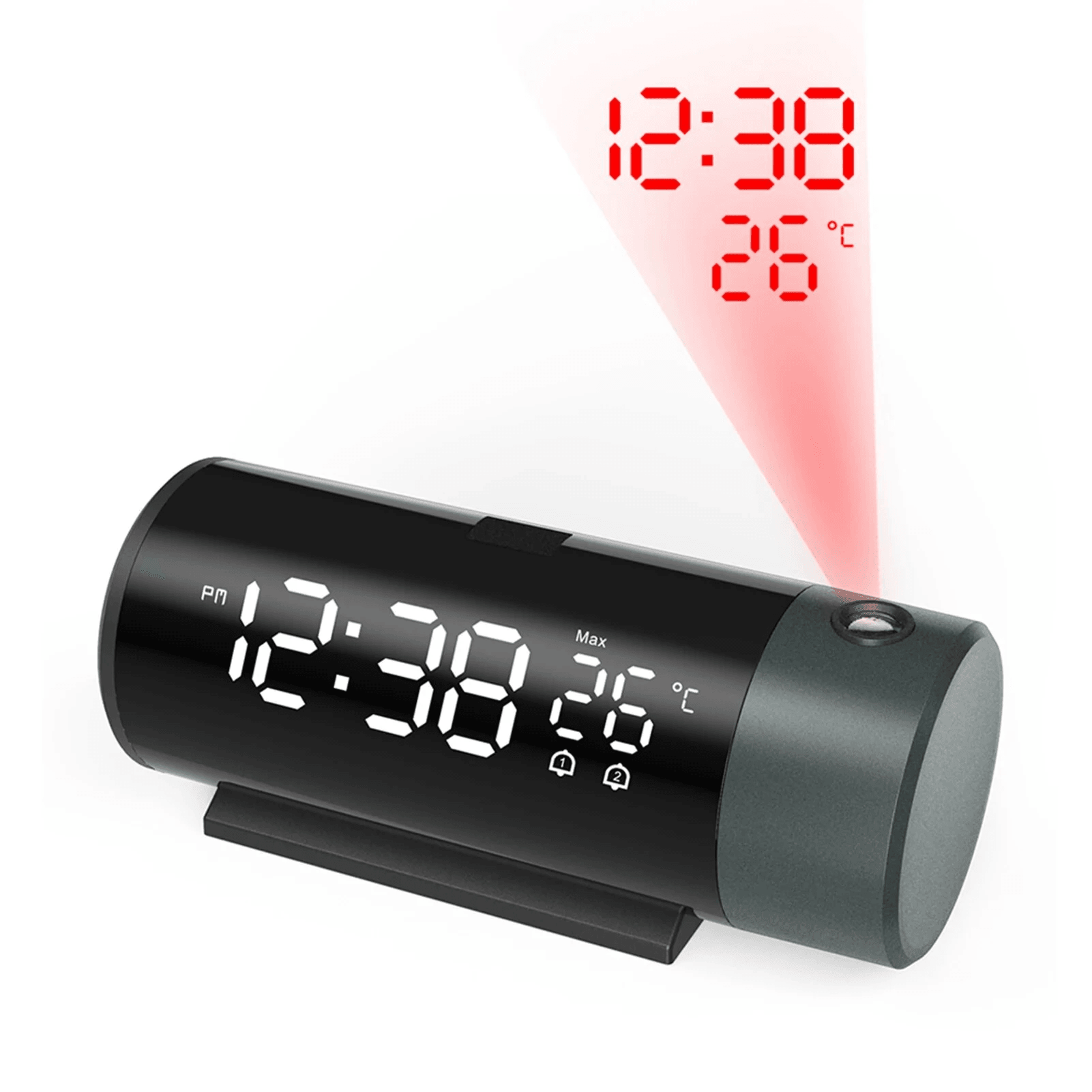 led digital projection alarm clock with ceiling time display temperature and snooze