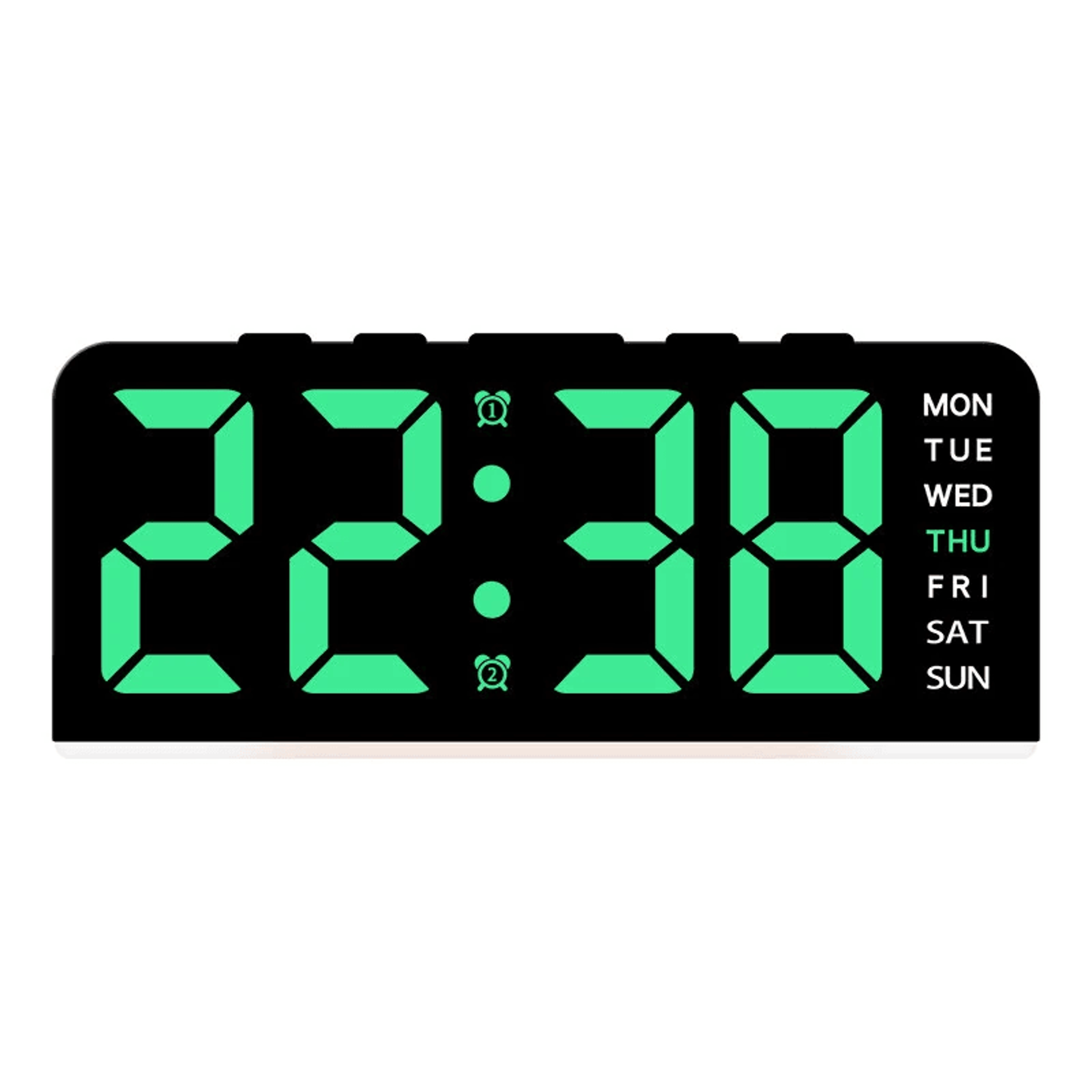 led digital alarm clock with mood light dual alarms snooze temperature date and adjustable brightness