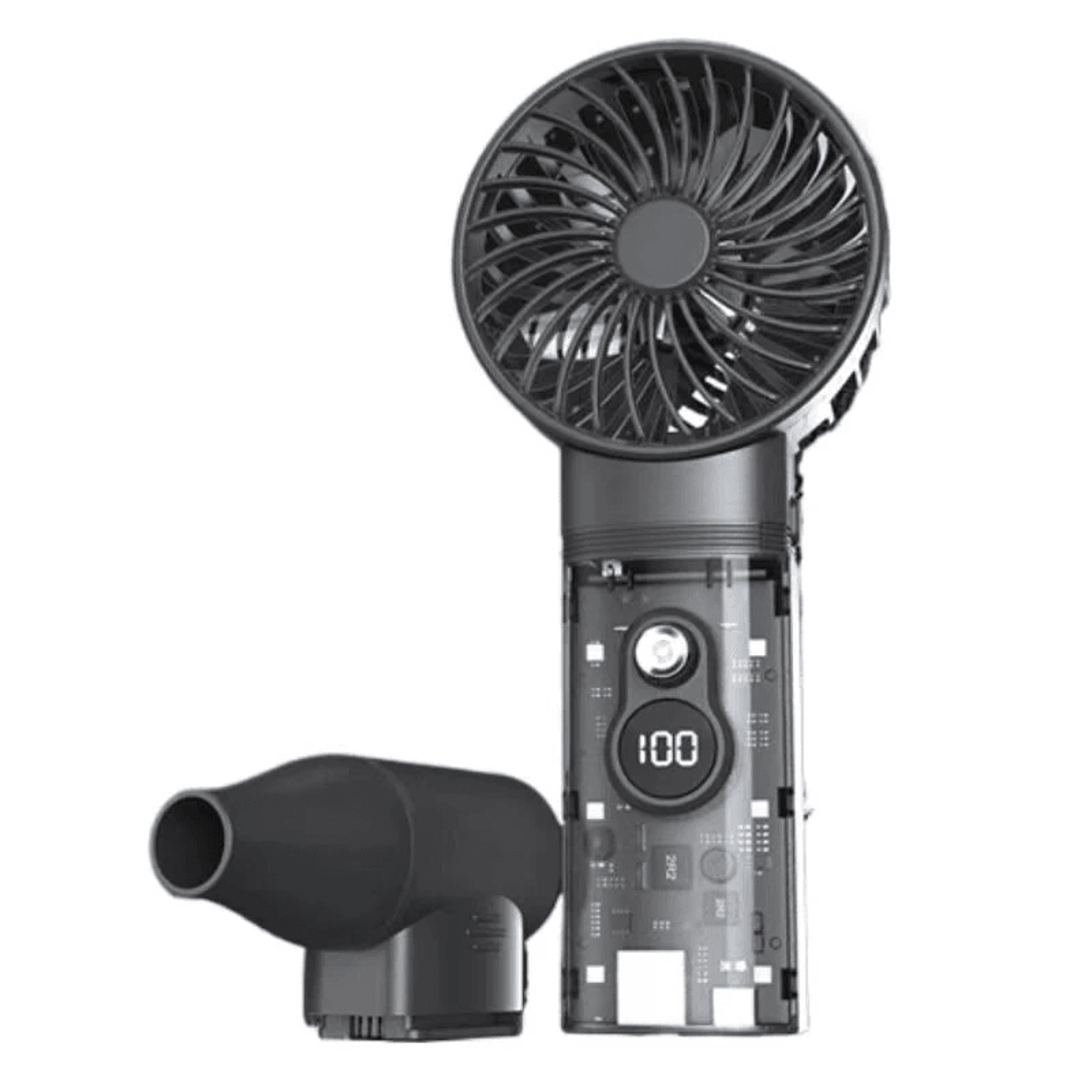 remote control portable turbo fan with power bank led light and digital display