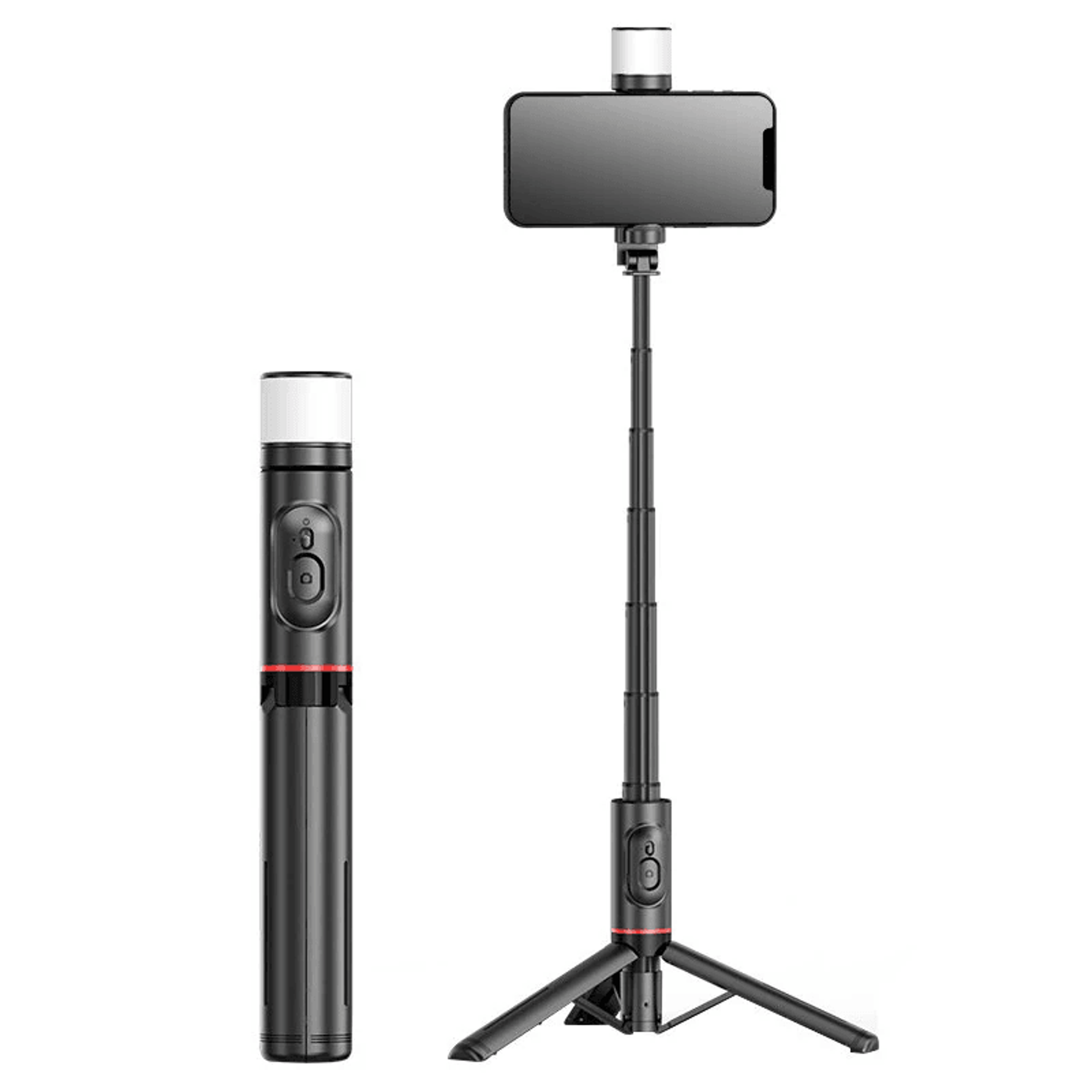 wireless selfie stick tripod with fill light and bluetooth remote