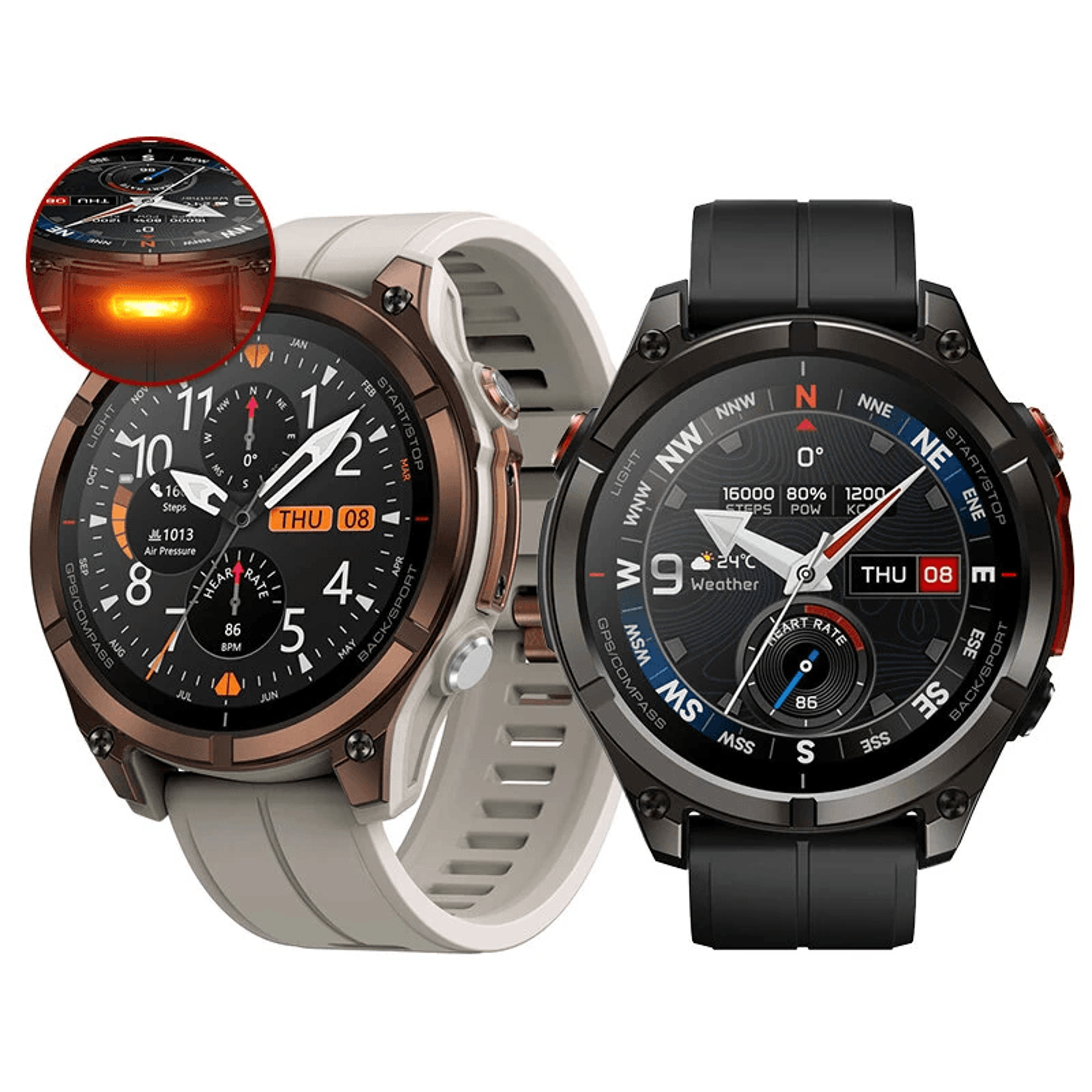 gps smart watch with amoled display offline maps bluetooth calling and multi sport tracking