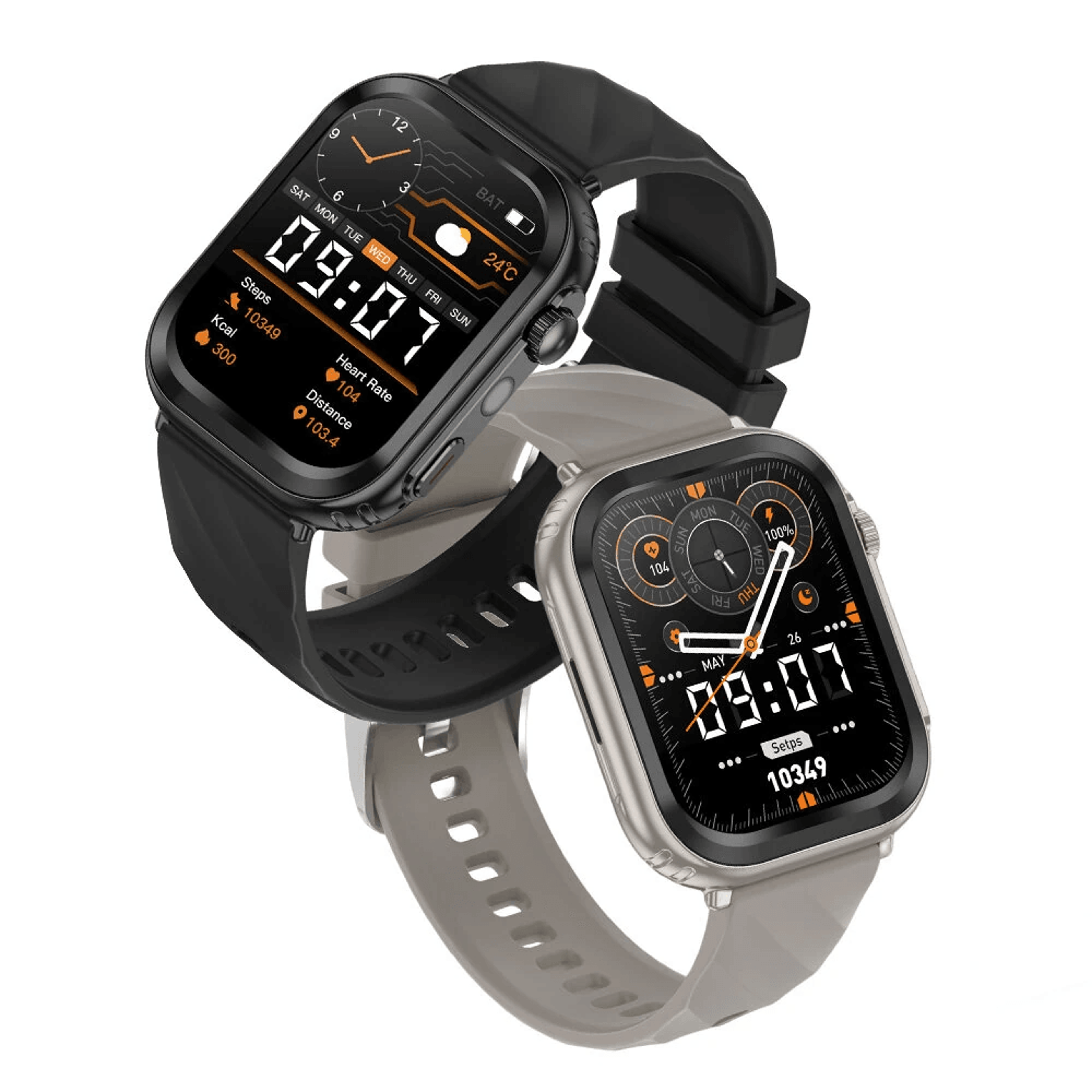 hd screen smart watch with display battery bluetooth calling and health monitoring