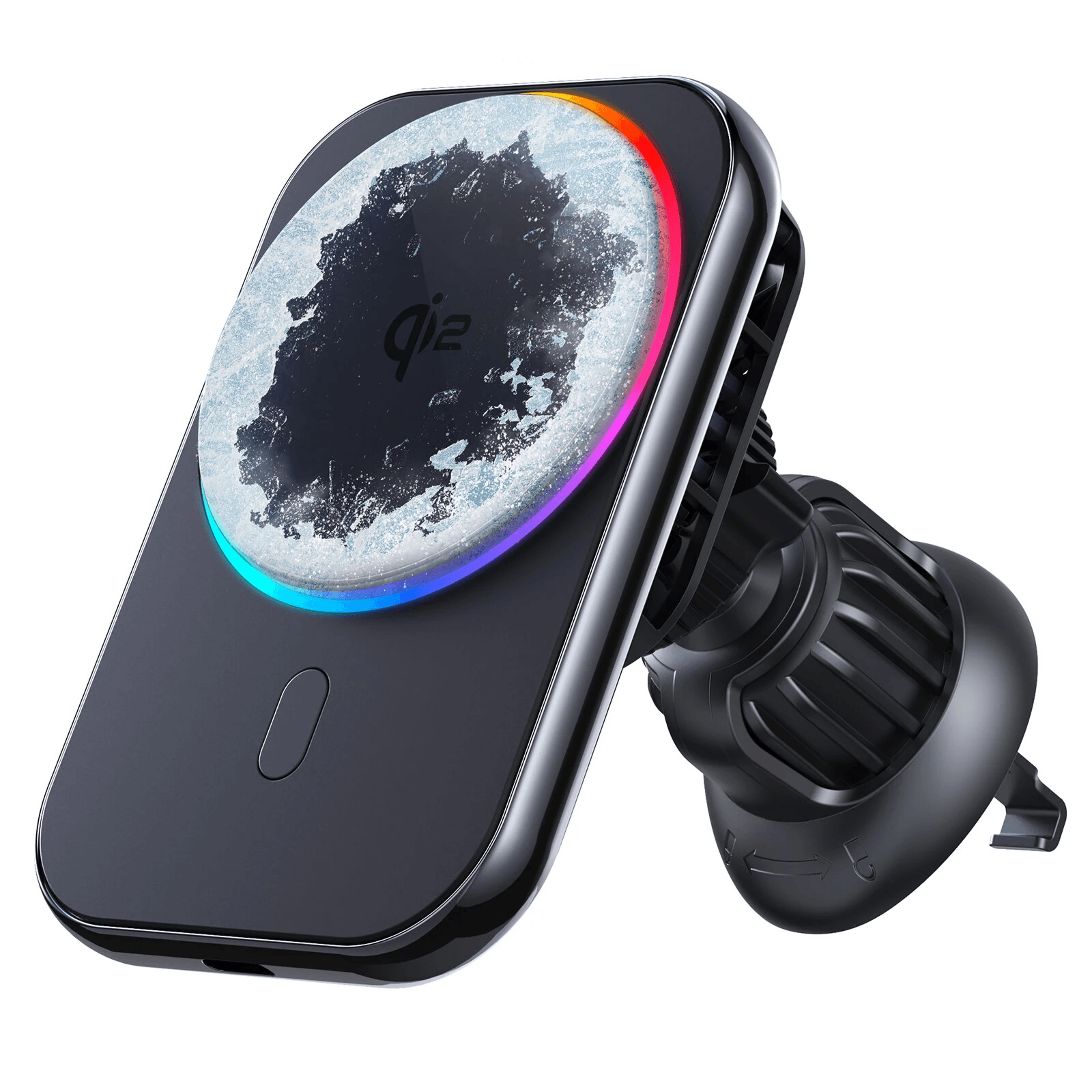 magnetic wireless car charger mount with led light fast charging station