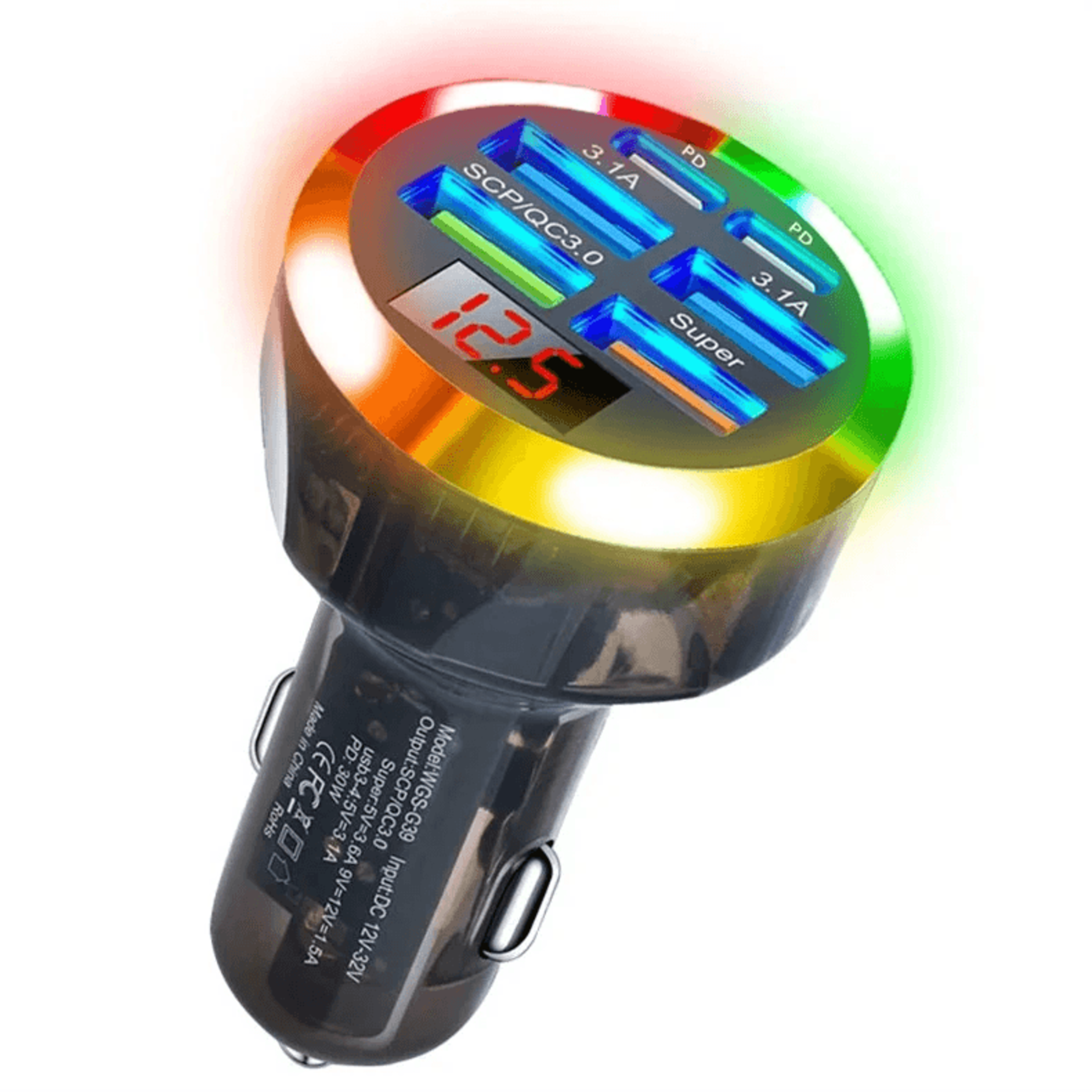 port usb pd car charger adapter with usb a and usb c fast charging port