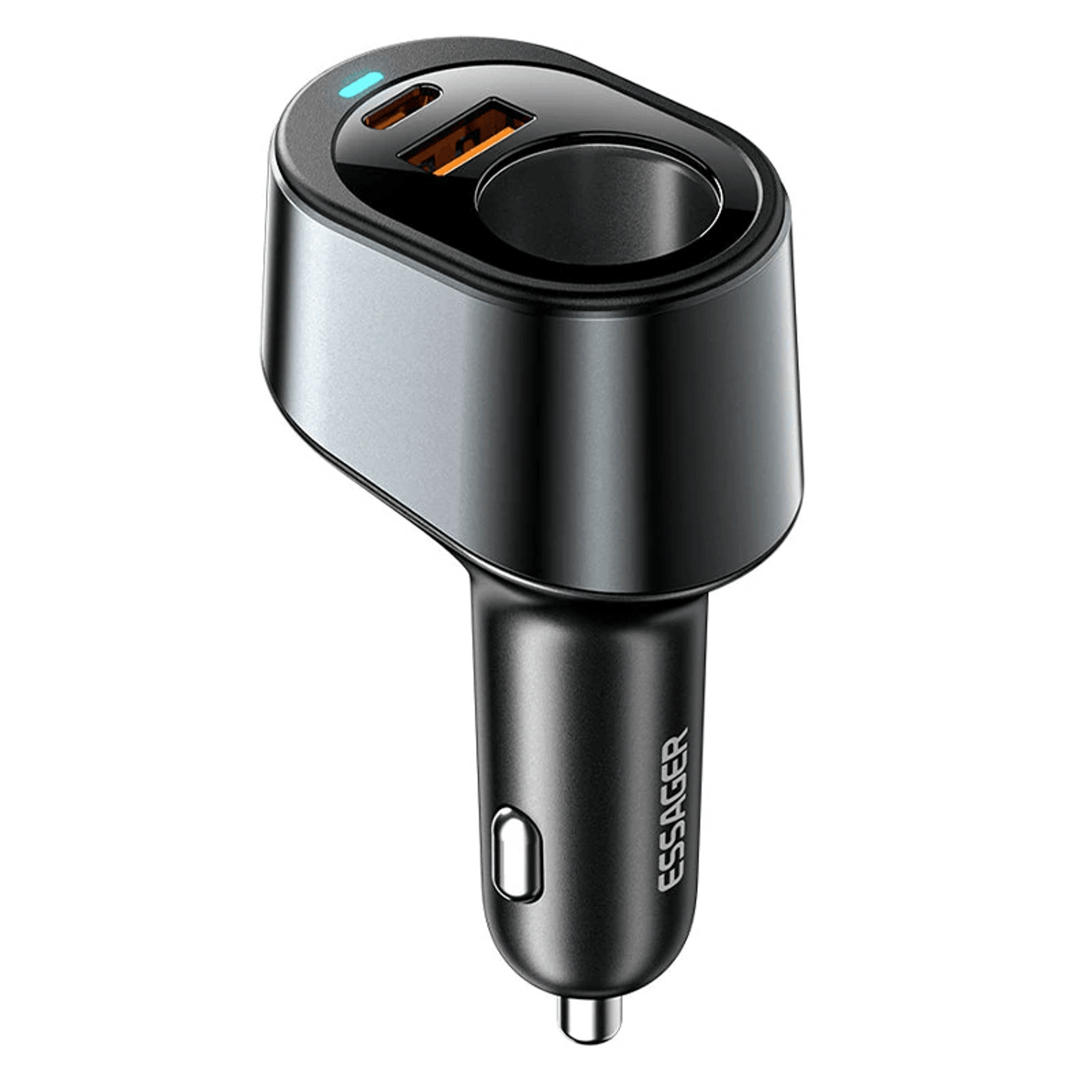 port usb pd car charger adapter with usb a and type c fast charging