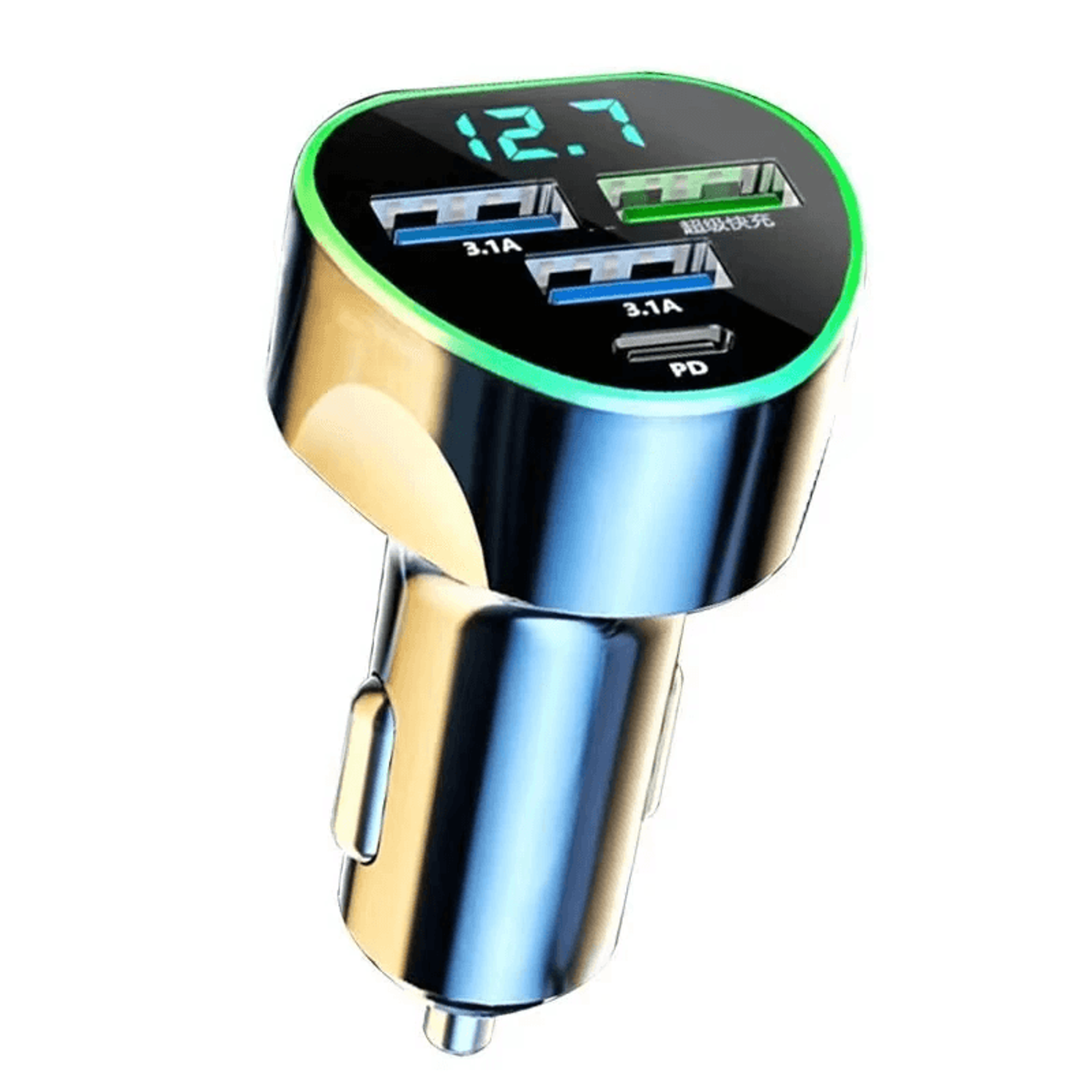 port usb pd car charger adapter with usb a and usb c fast charging