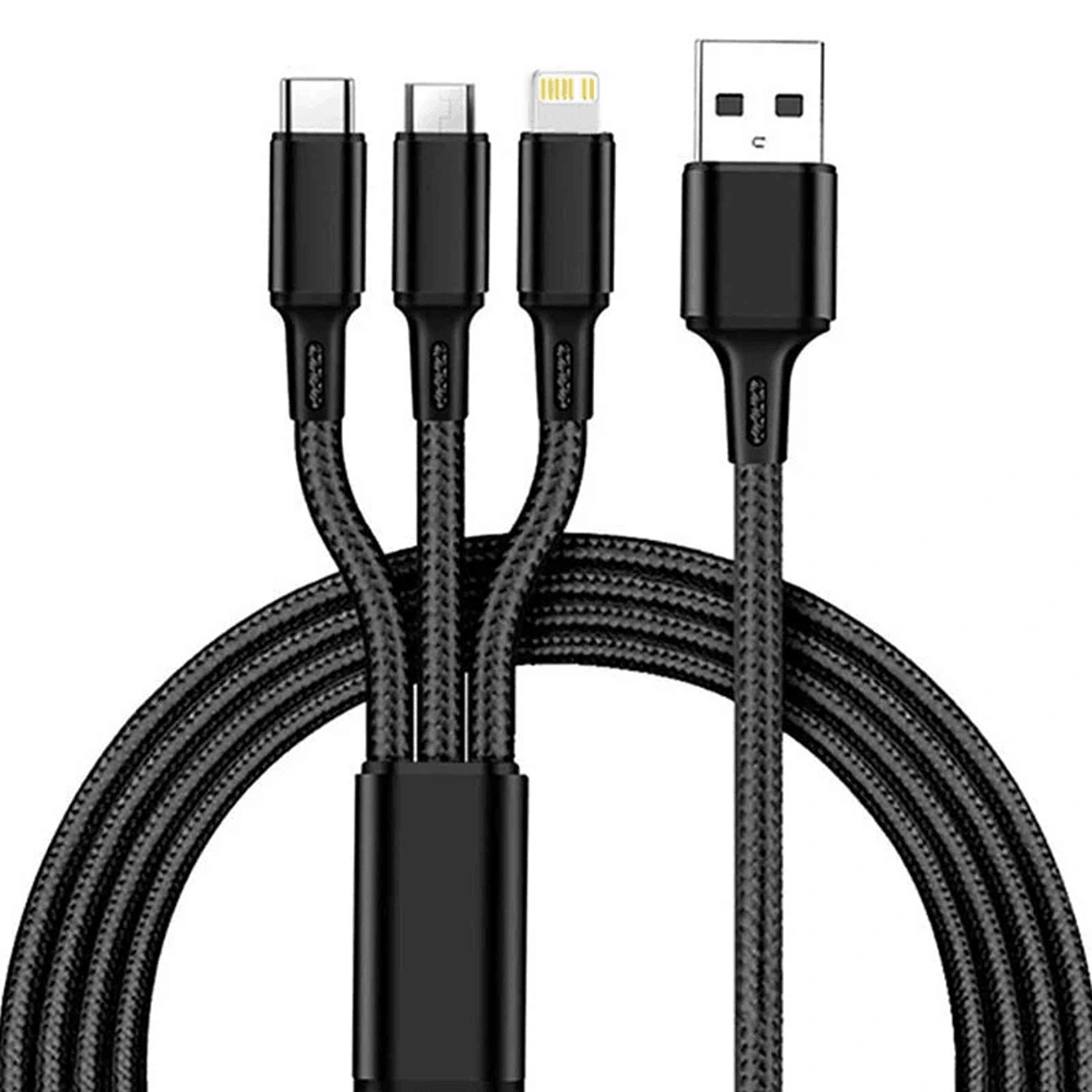 usb a fast charging cable with type c micro usb or ip connector