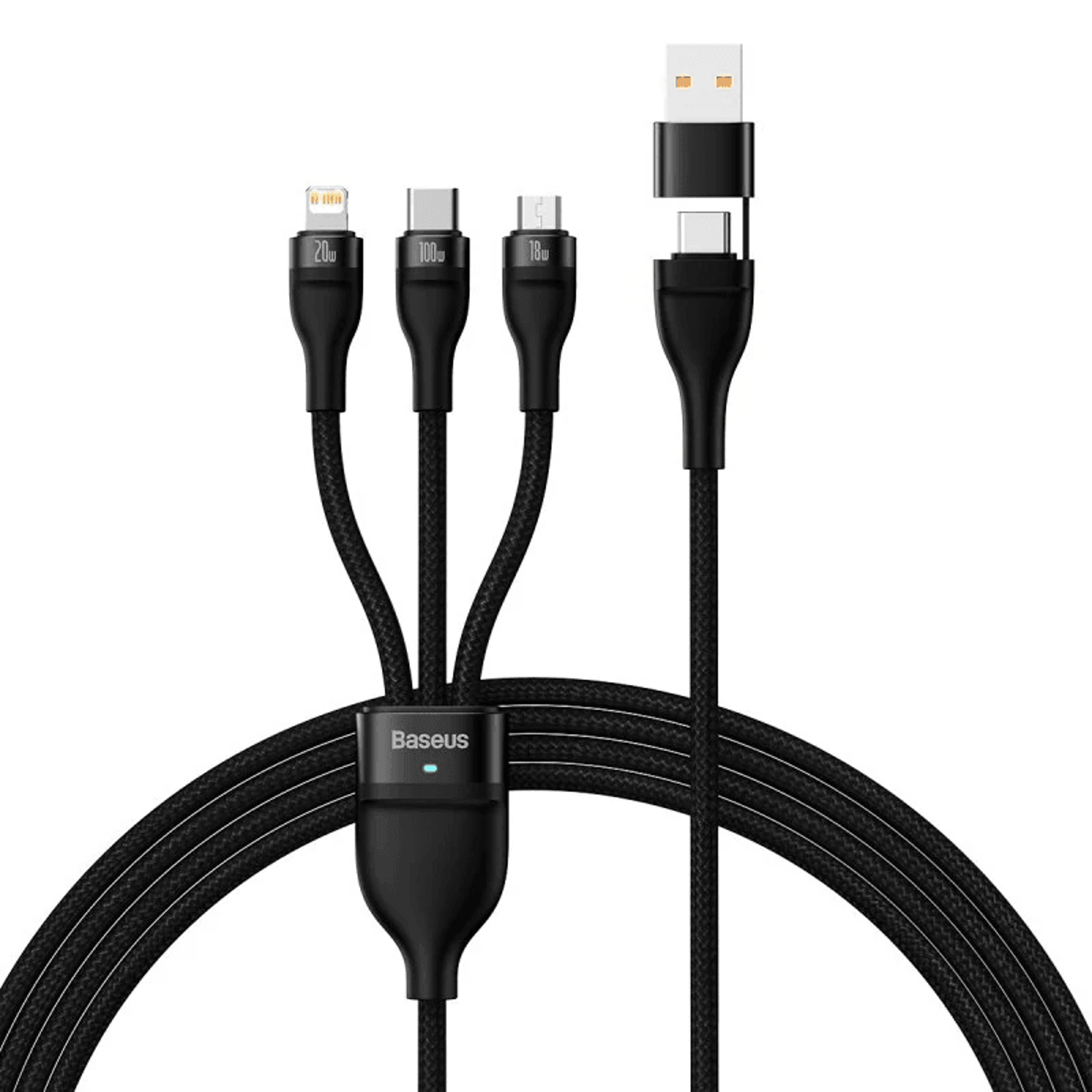 fast charging cable with usb and type c input
