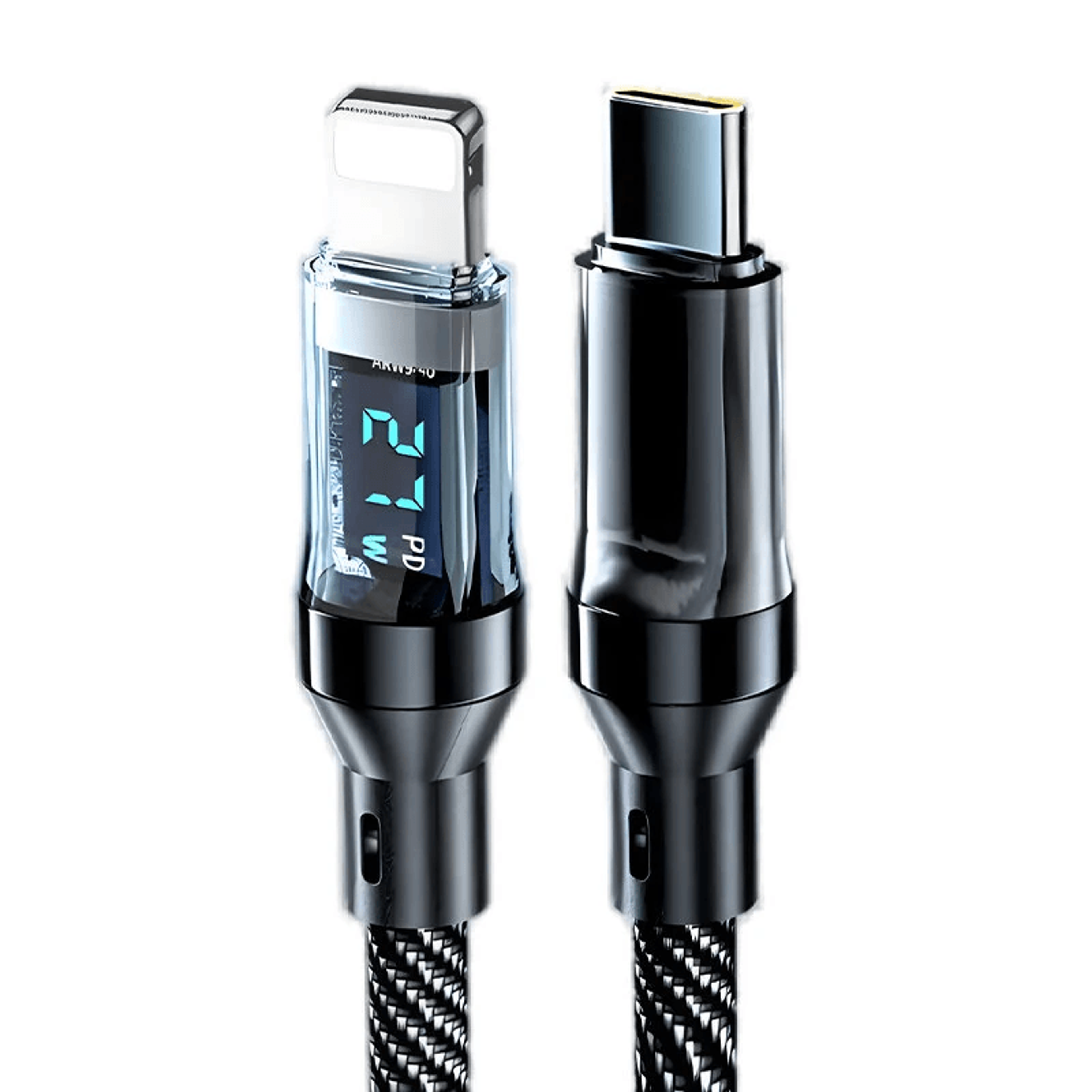 usb a to type c cable with digital display fast charging and data transfer