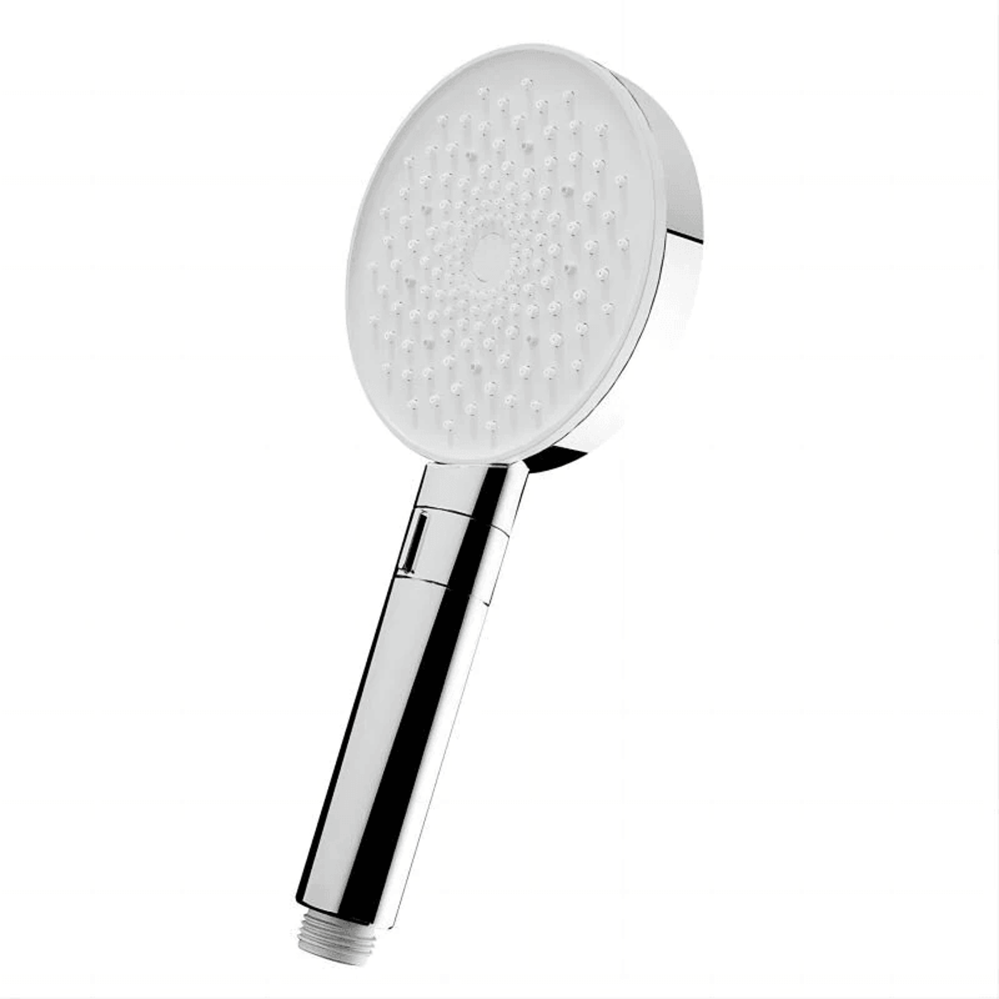 pressurized handheld showerhead with spray modes and low noise water inlet