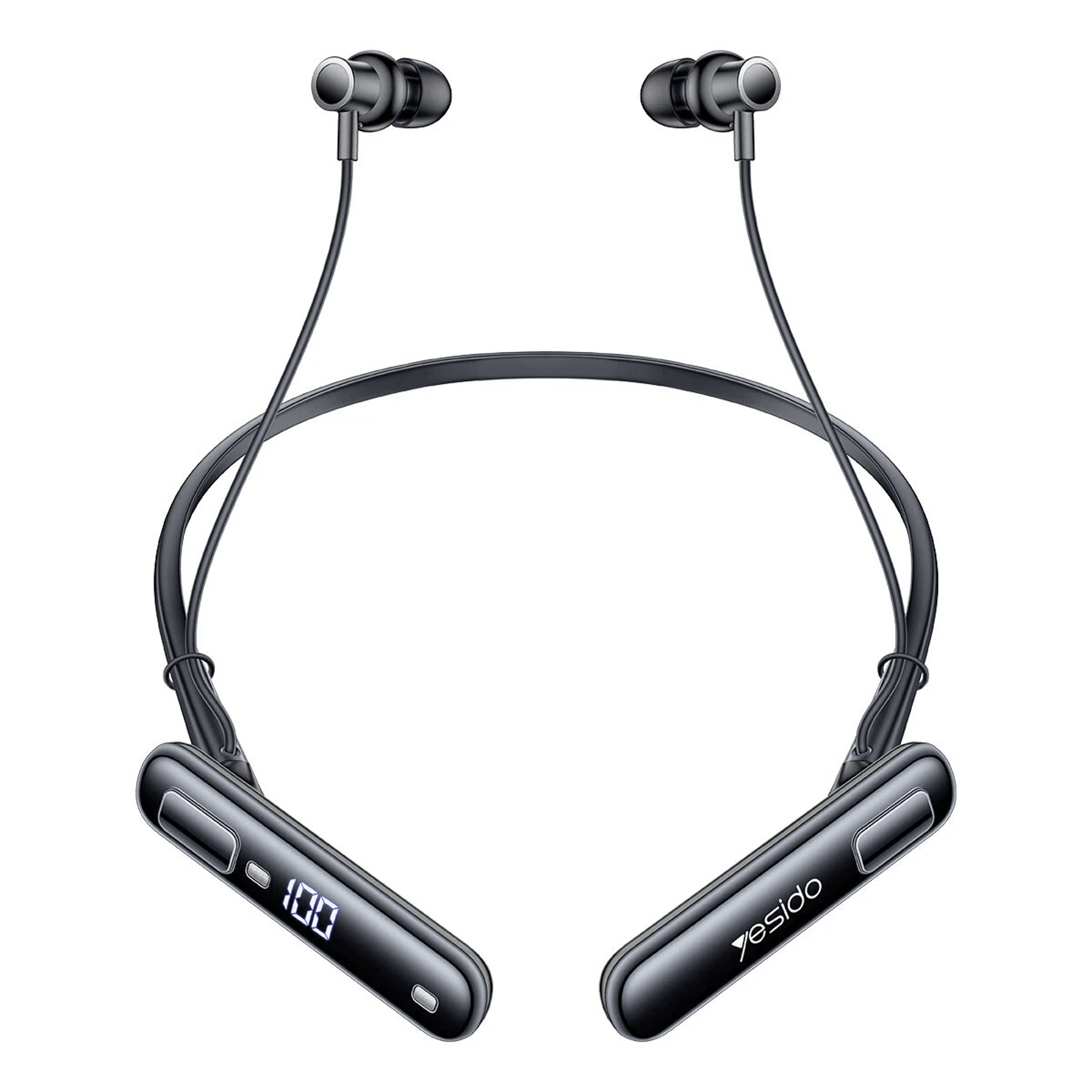 wireless bluetooth neckband headphones with enc noise cancelling and hour playback