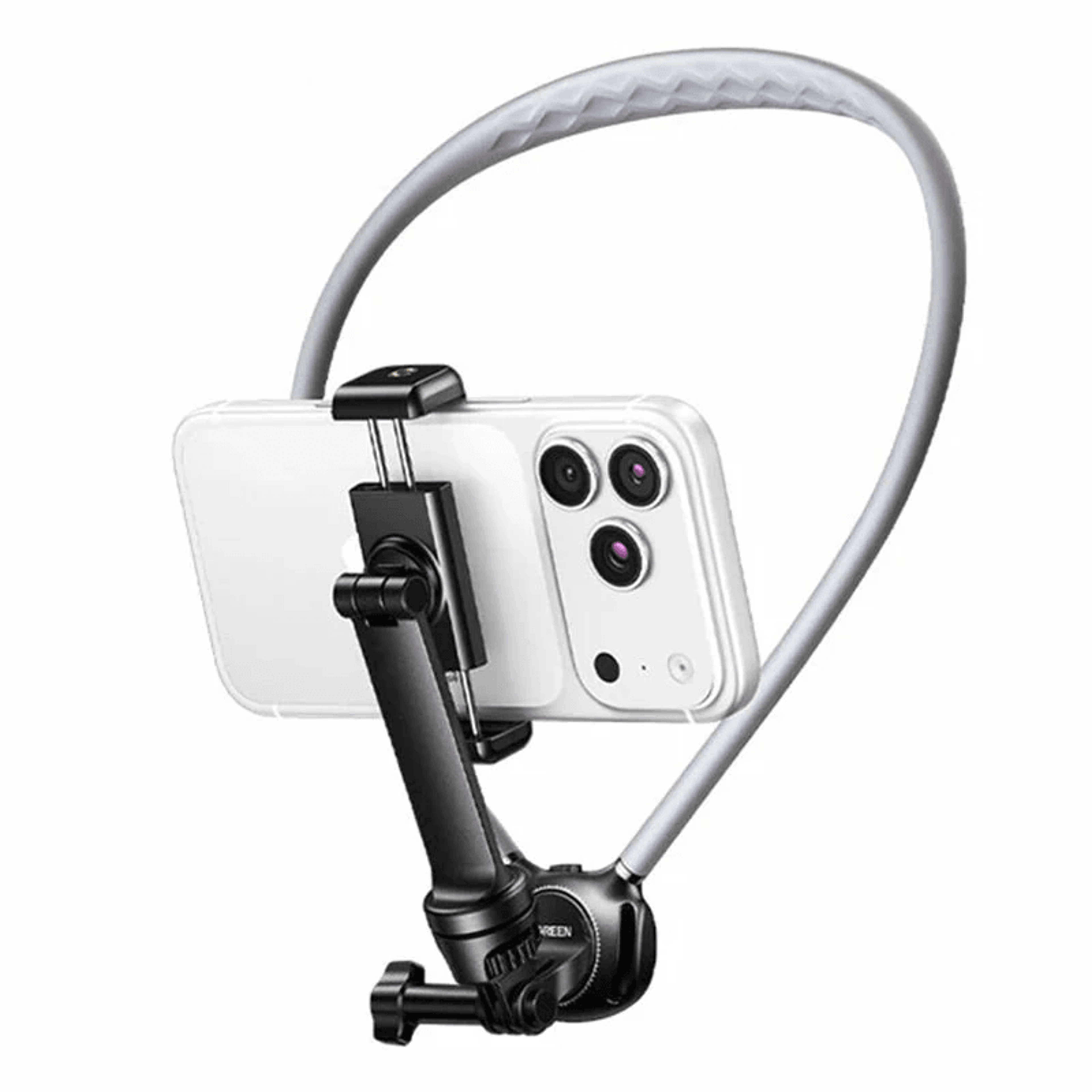 universal neck phone mount holder with degree rotation and chest strap