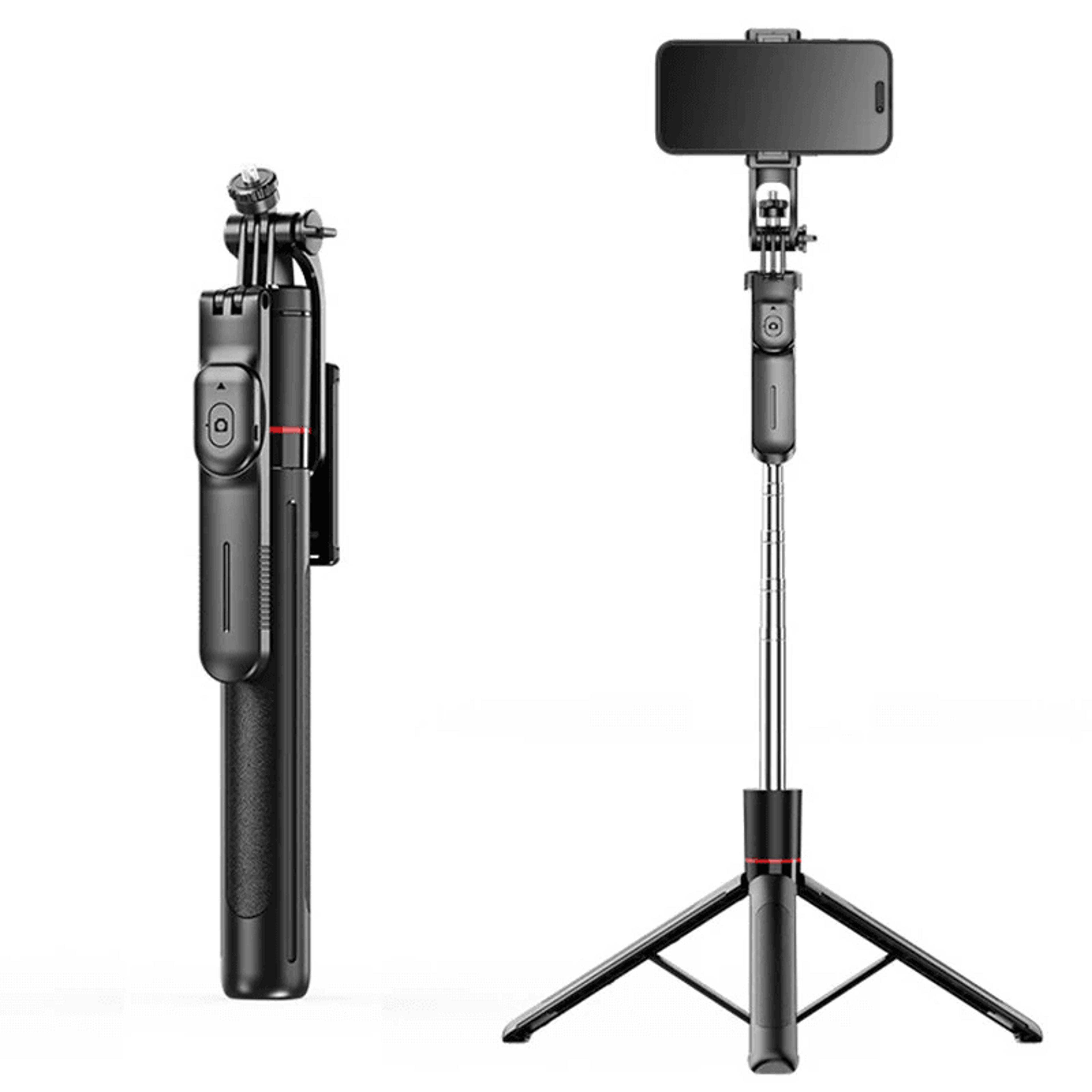 wireless selfie stick tripod with detachable remote and telescopic stand