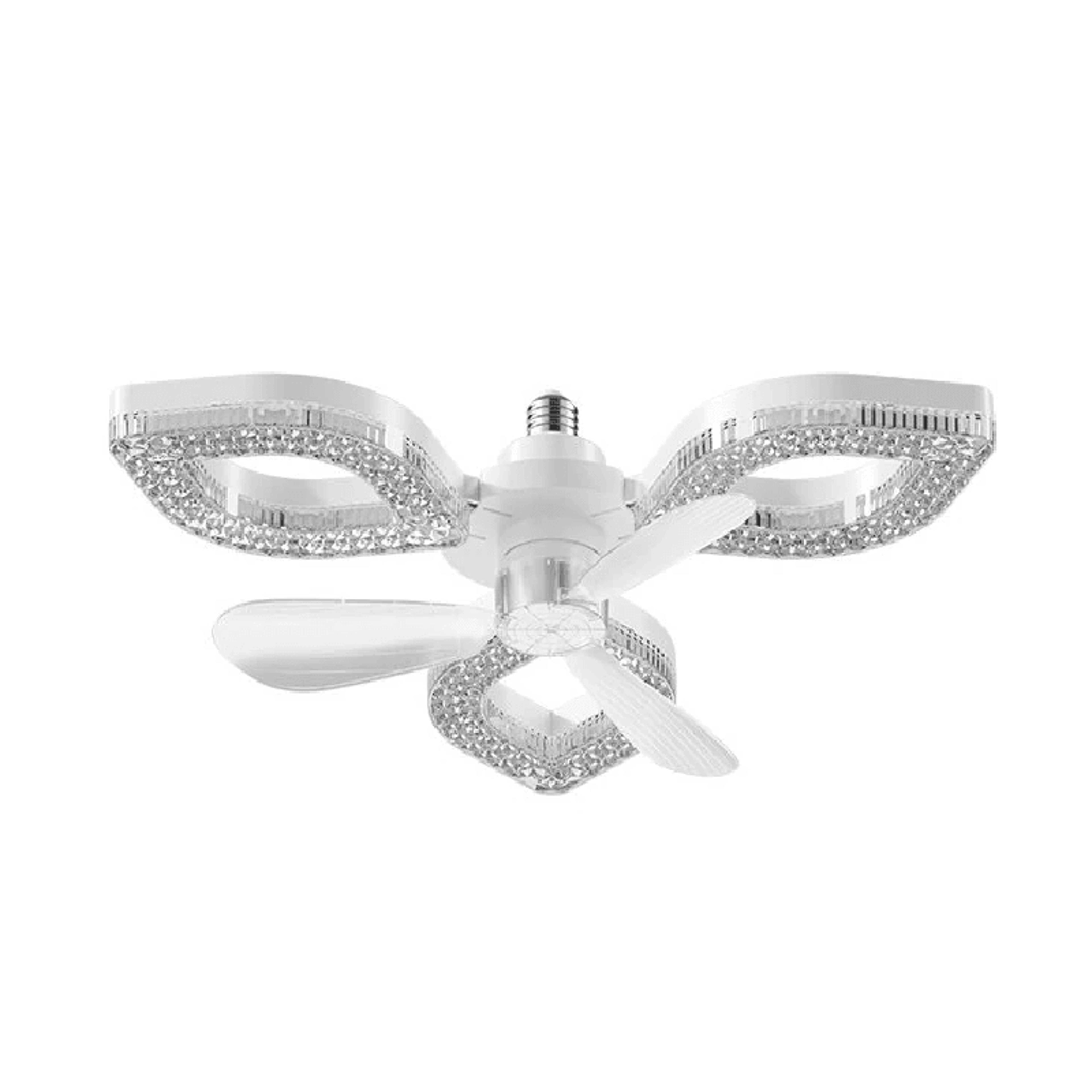 led ceiling fan light with crystal inspired design remote control and speed fan