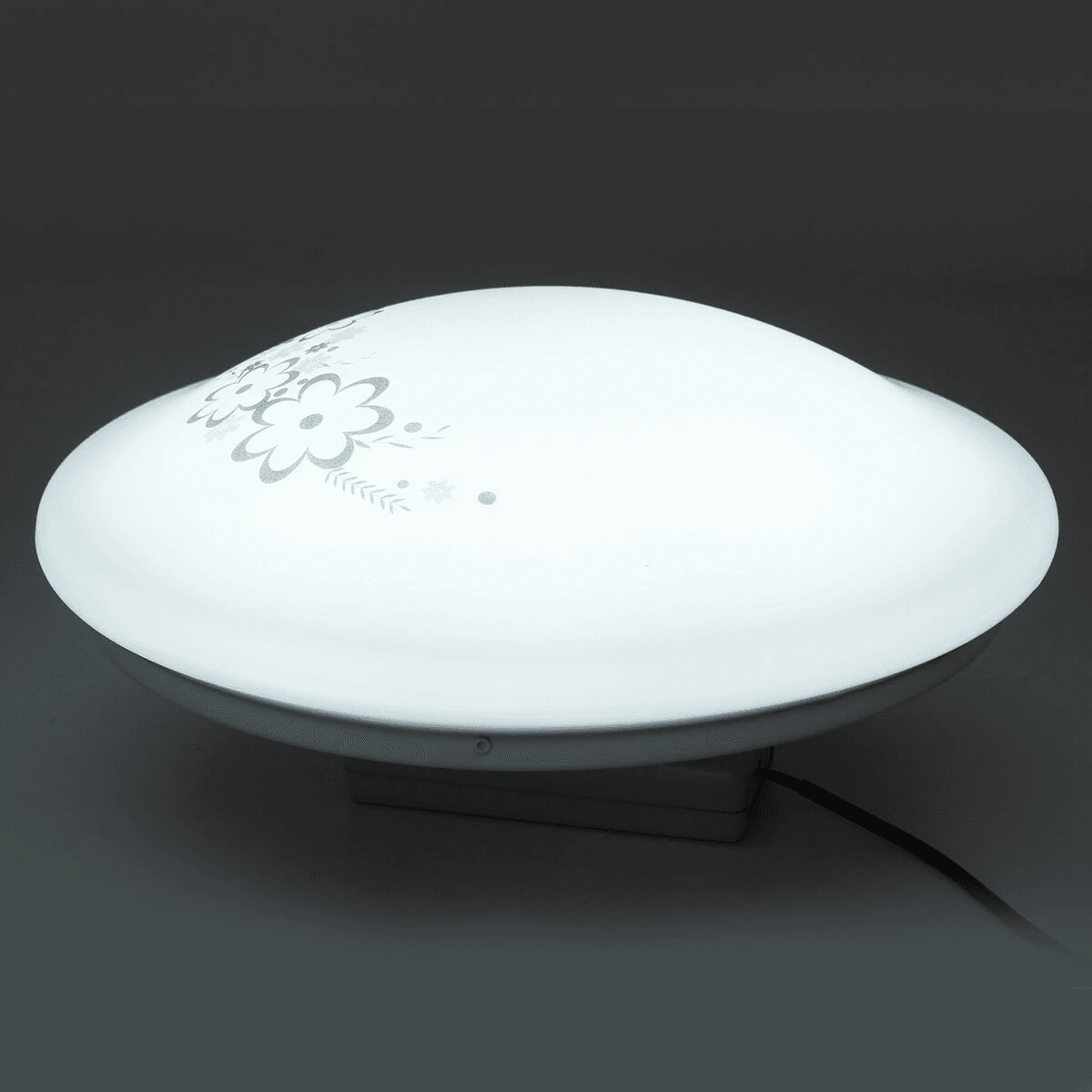 ultra thin round led ceiling light flush mount fixture with camellia pattern
