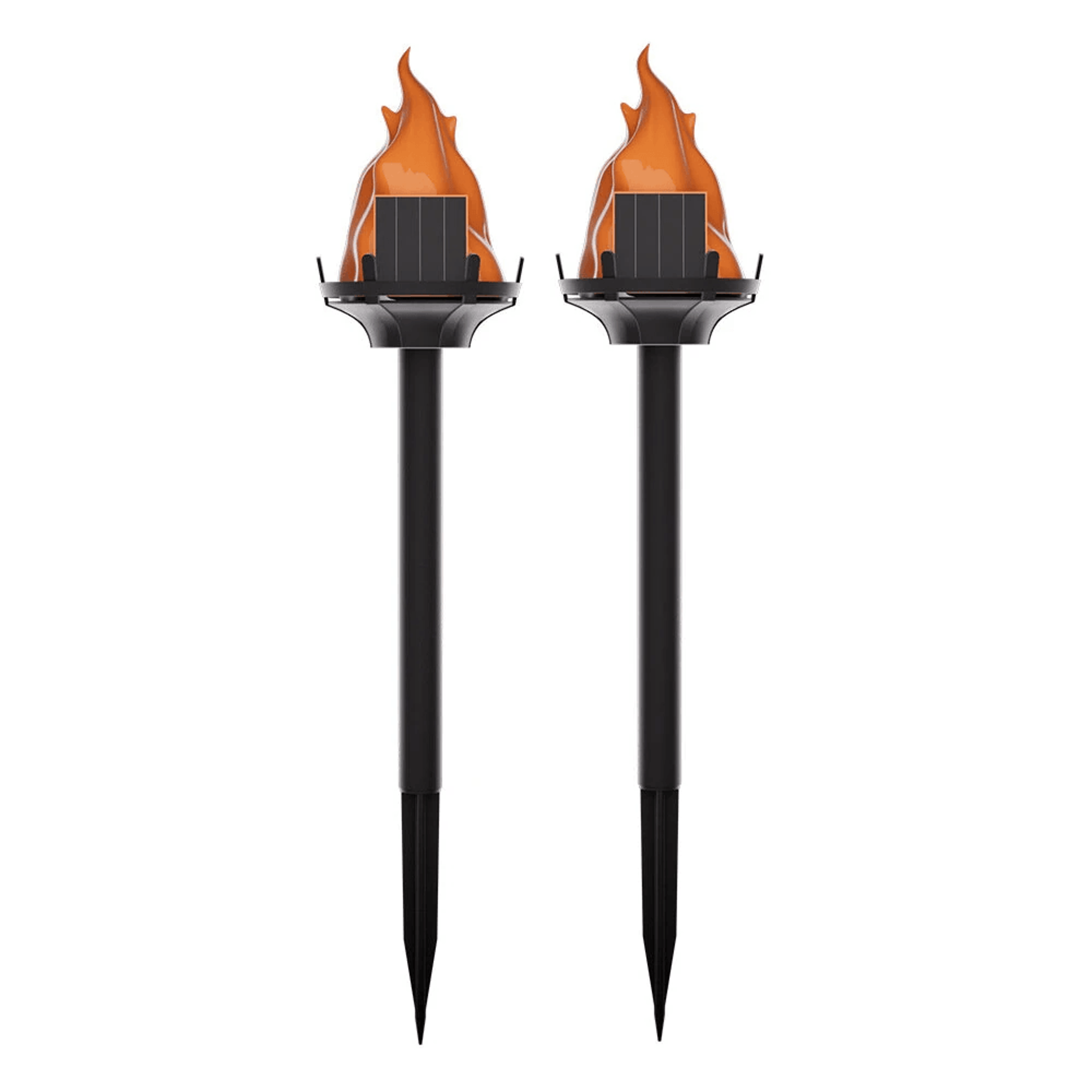 pack solar garden lights with flame effect waterproof outdoor pathway stake lights