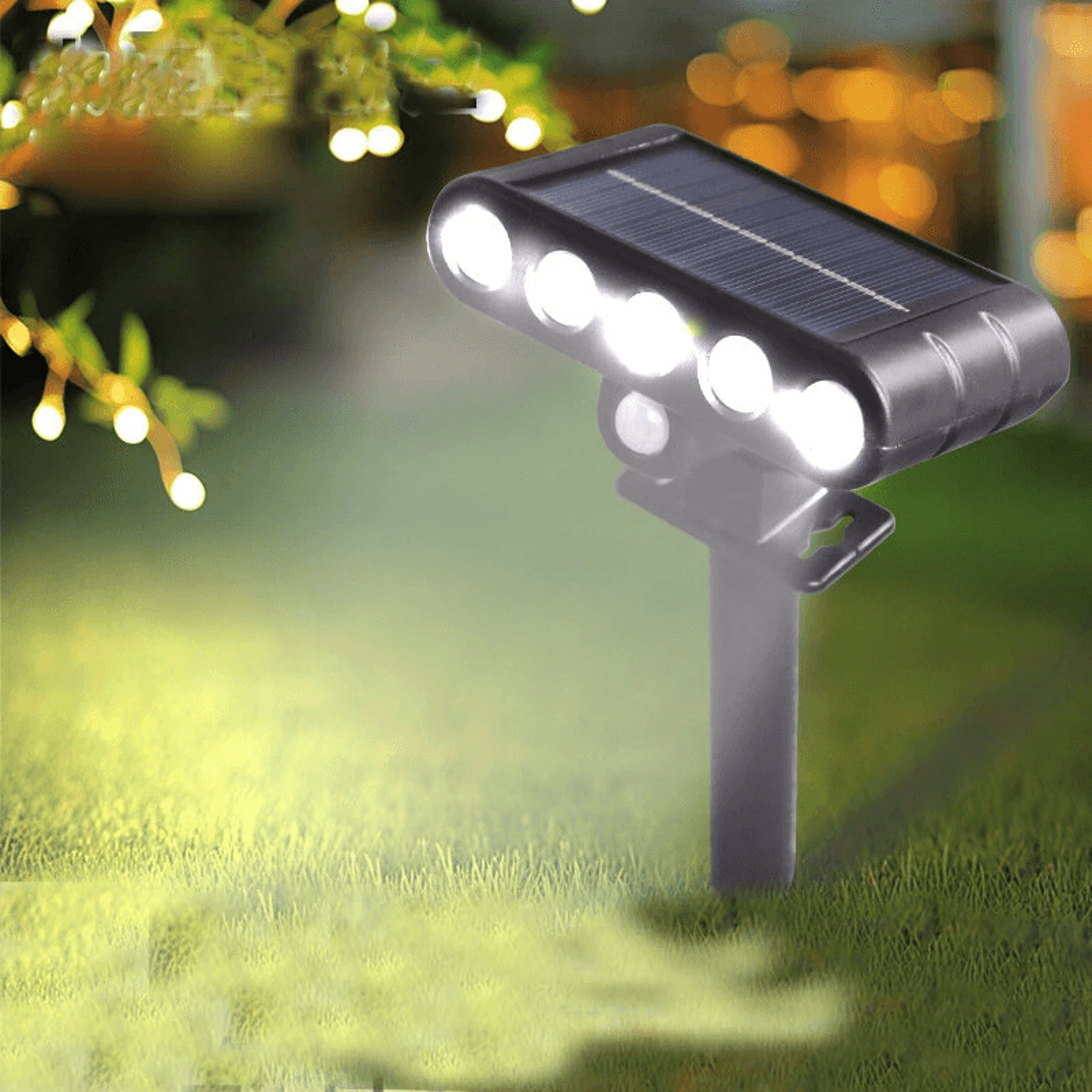 led solar landscape spotlight with degree adjustable head and weather resistance