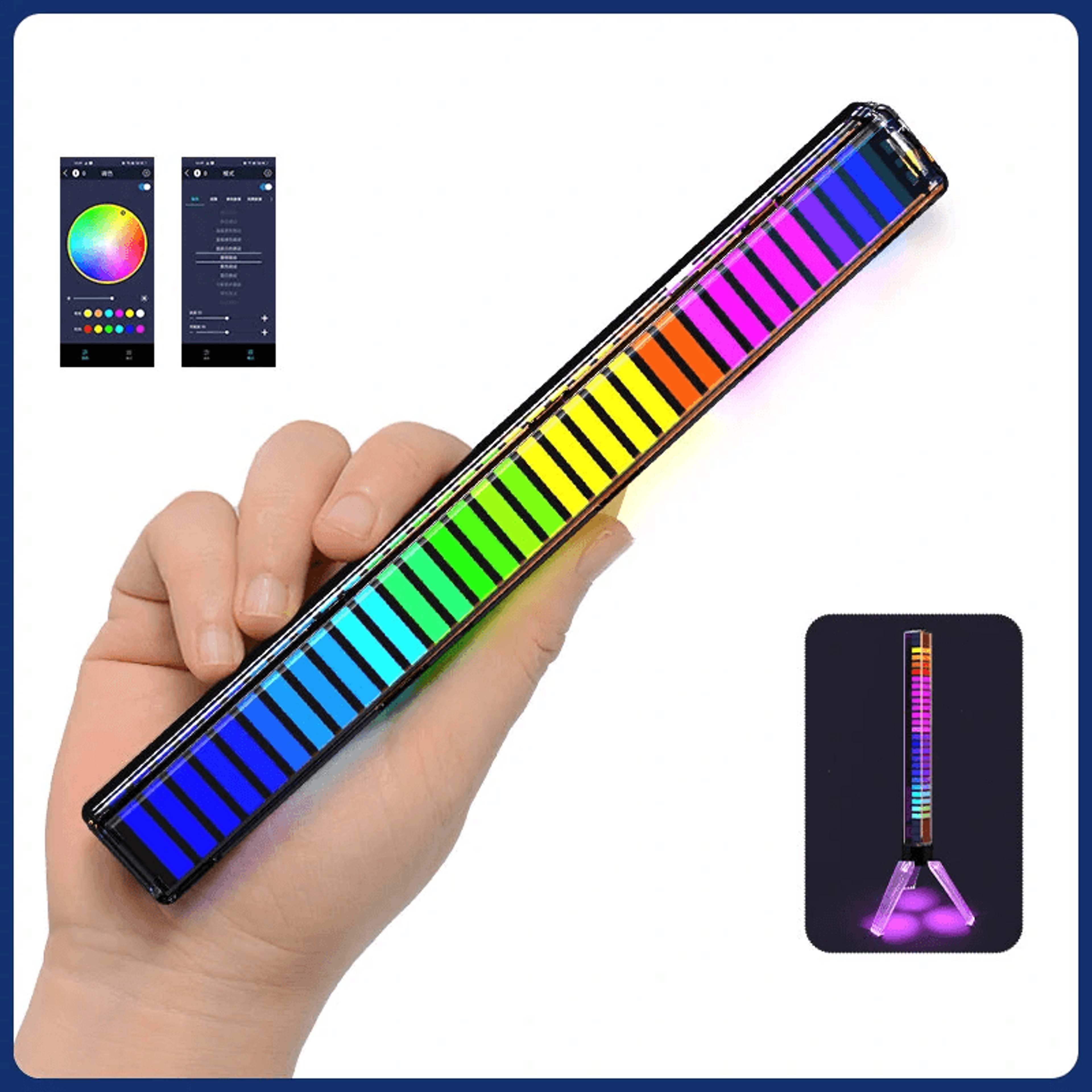 rgb music sync light bar with app control sound activation and luminous tripod