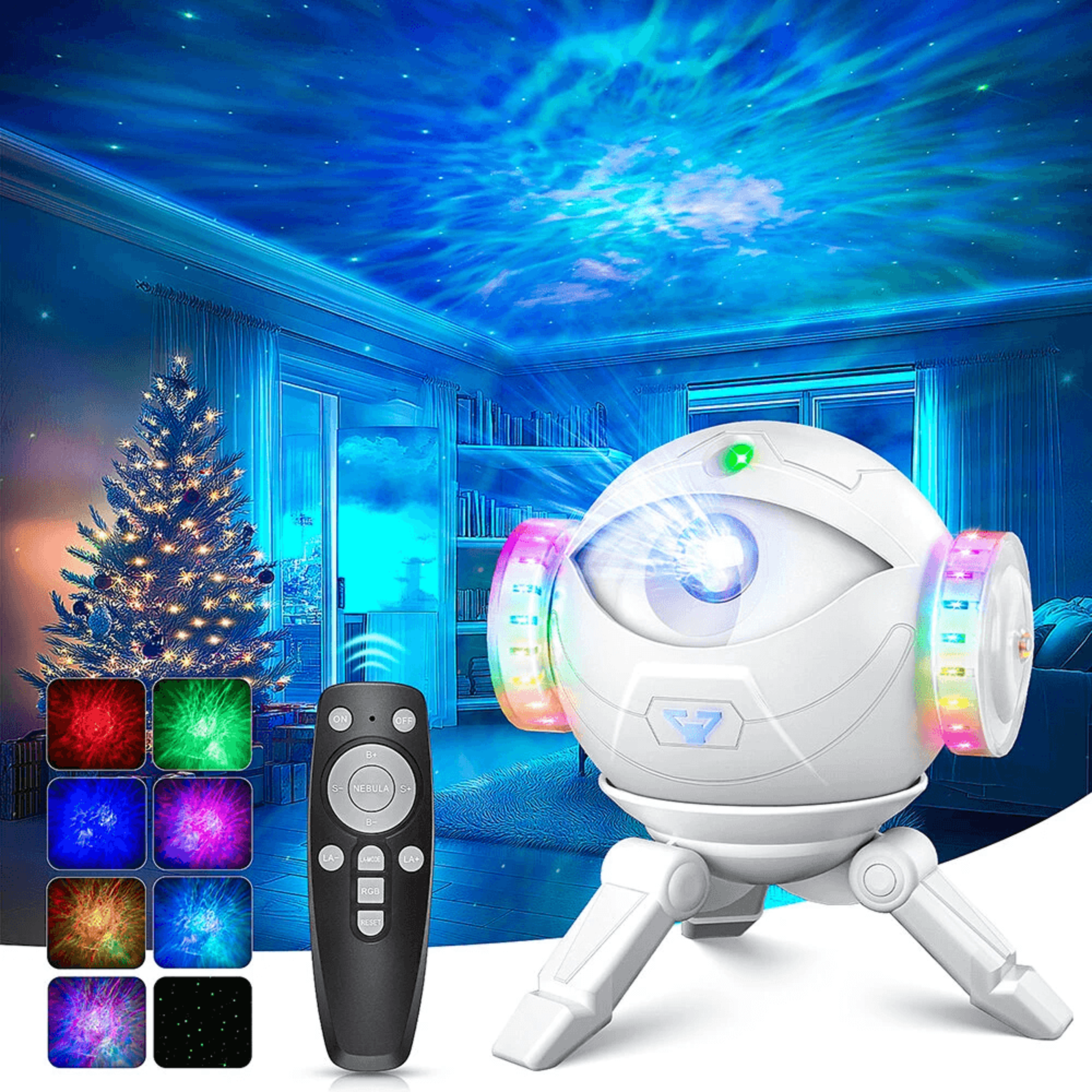 led astronaut galaxy projector lamp with remote control and nebula effects