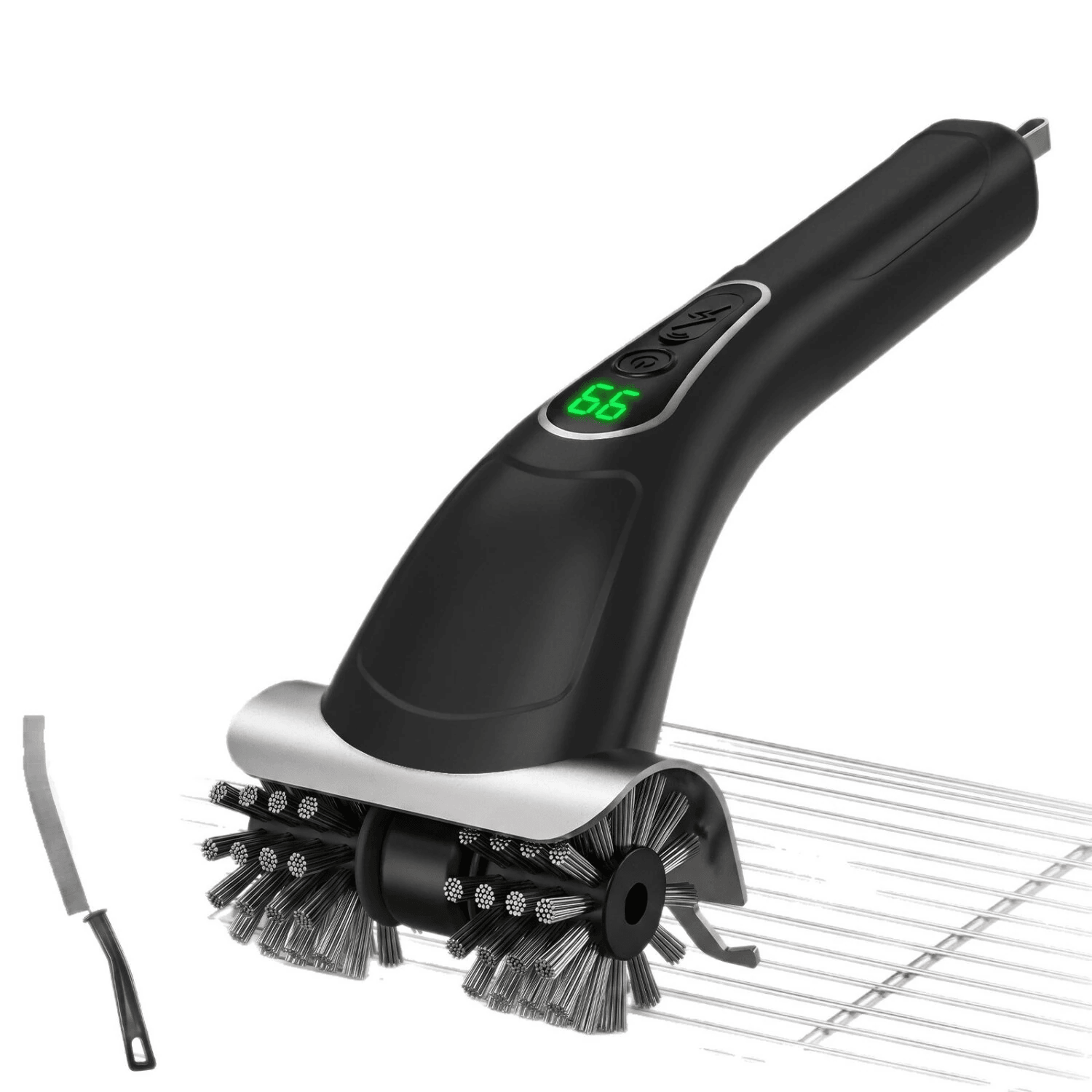 cordless electric bbq grill cleaning brush with double head stainless steel brushes