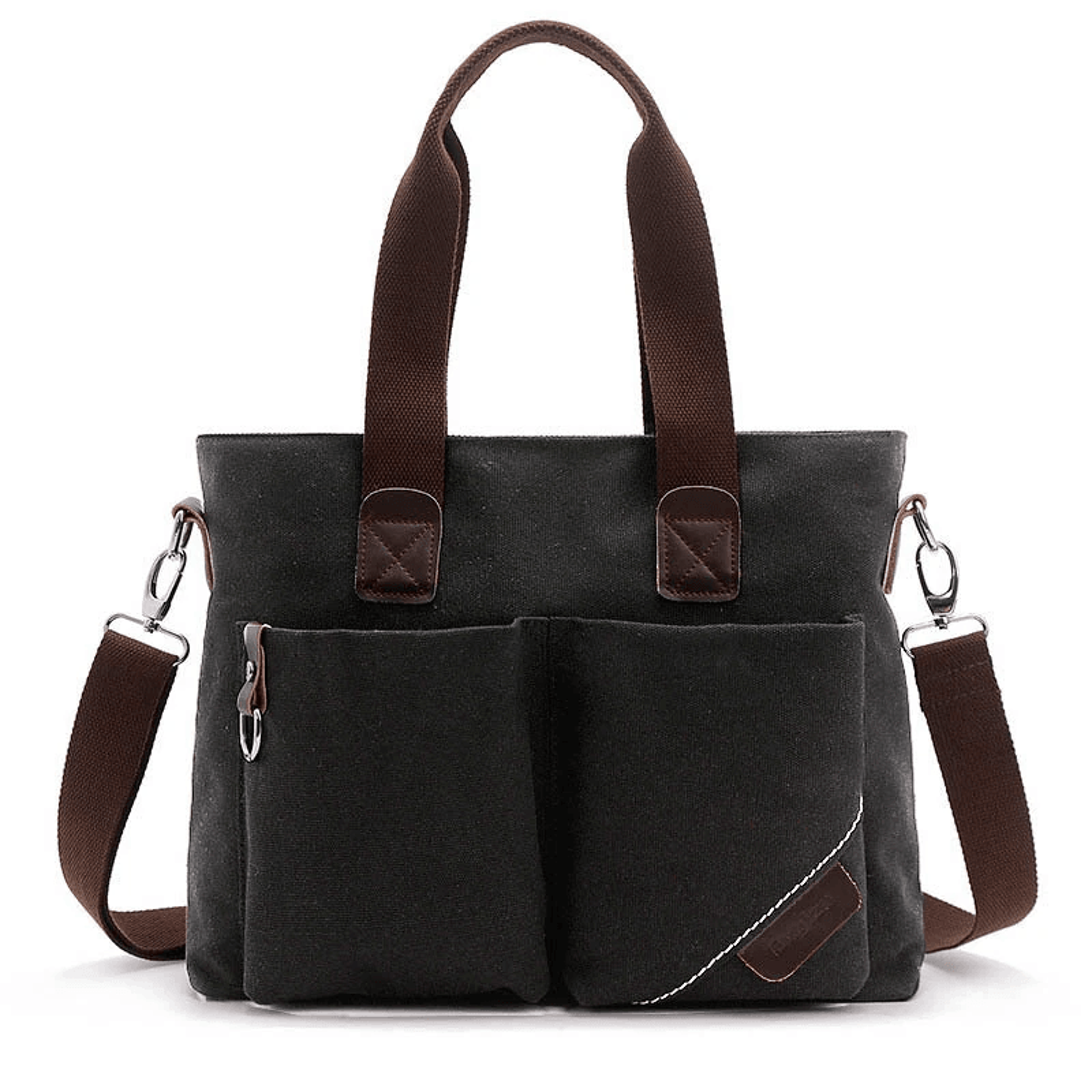 bagretro canvas laptop shoulder bag for men crossbody briefcase for work travel