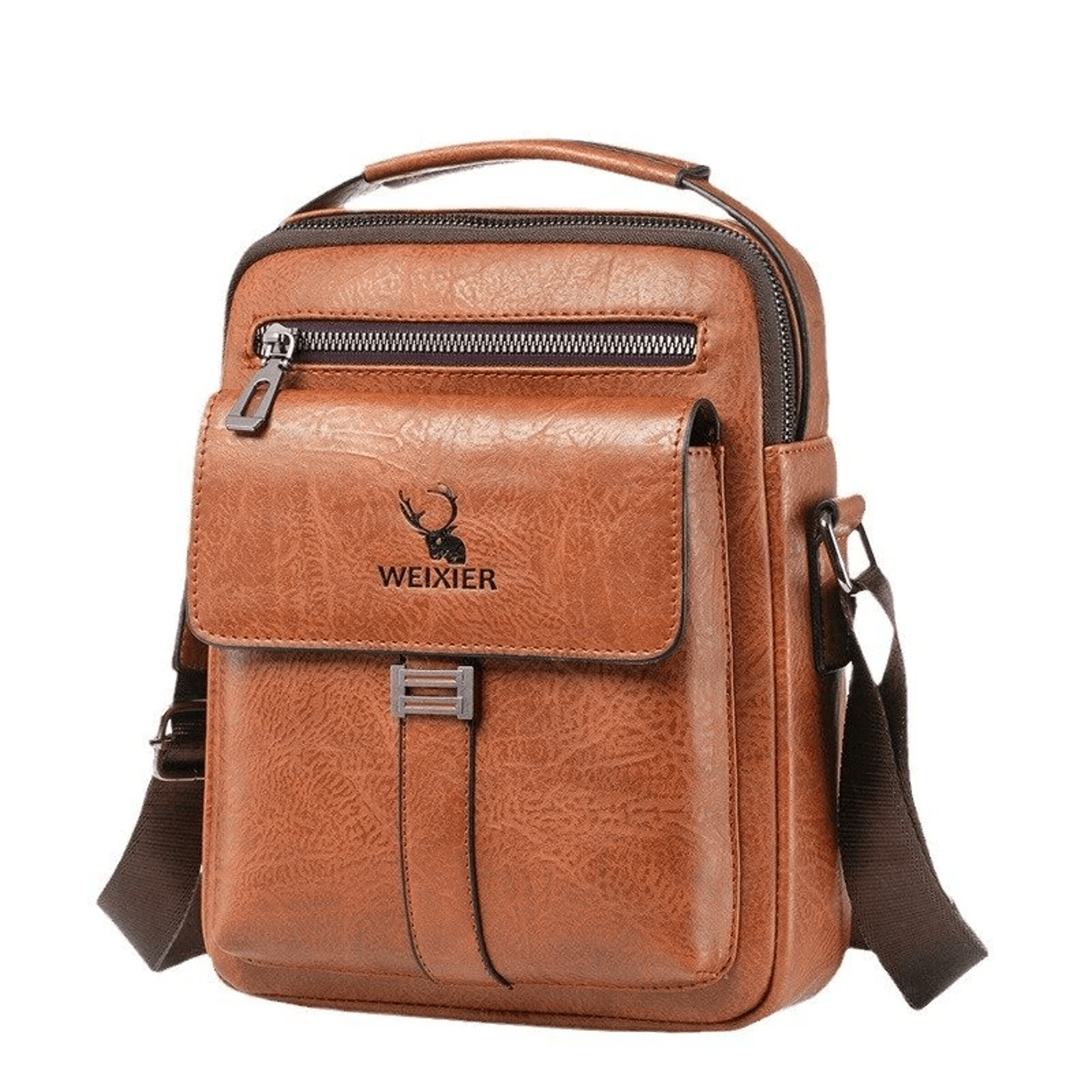men's pu leather messenger bag retro shoulder crossbody bag waterproof carry on bag