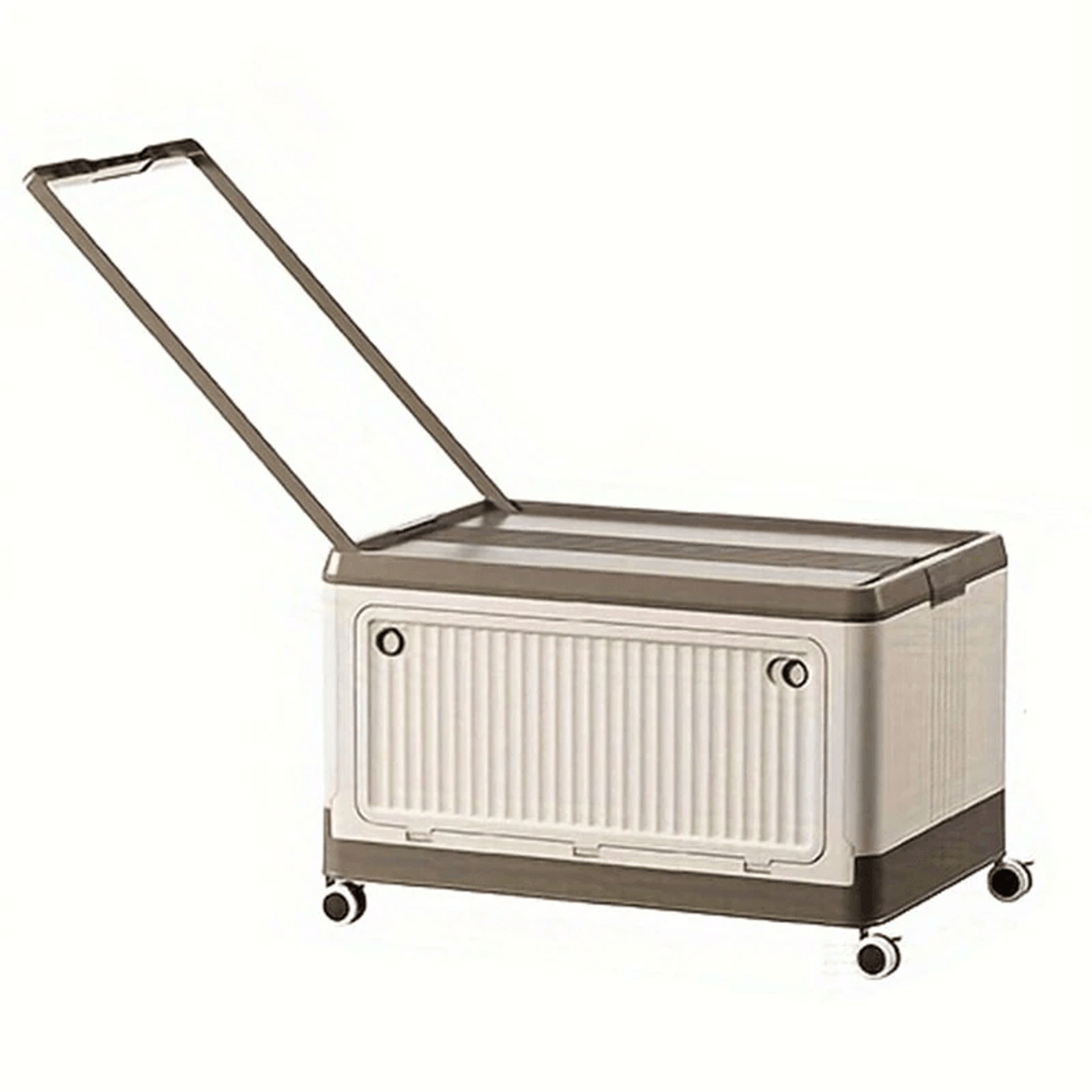 collapsible storage box with wheels rolling organizer with lid