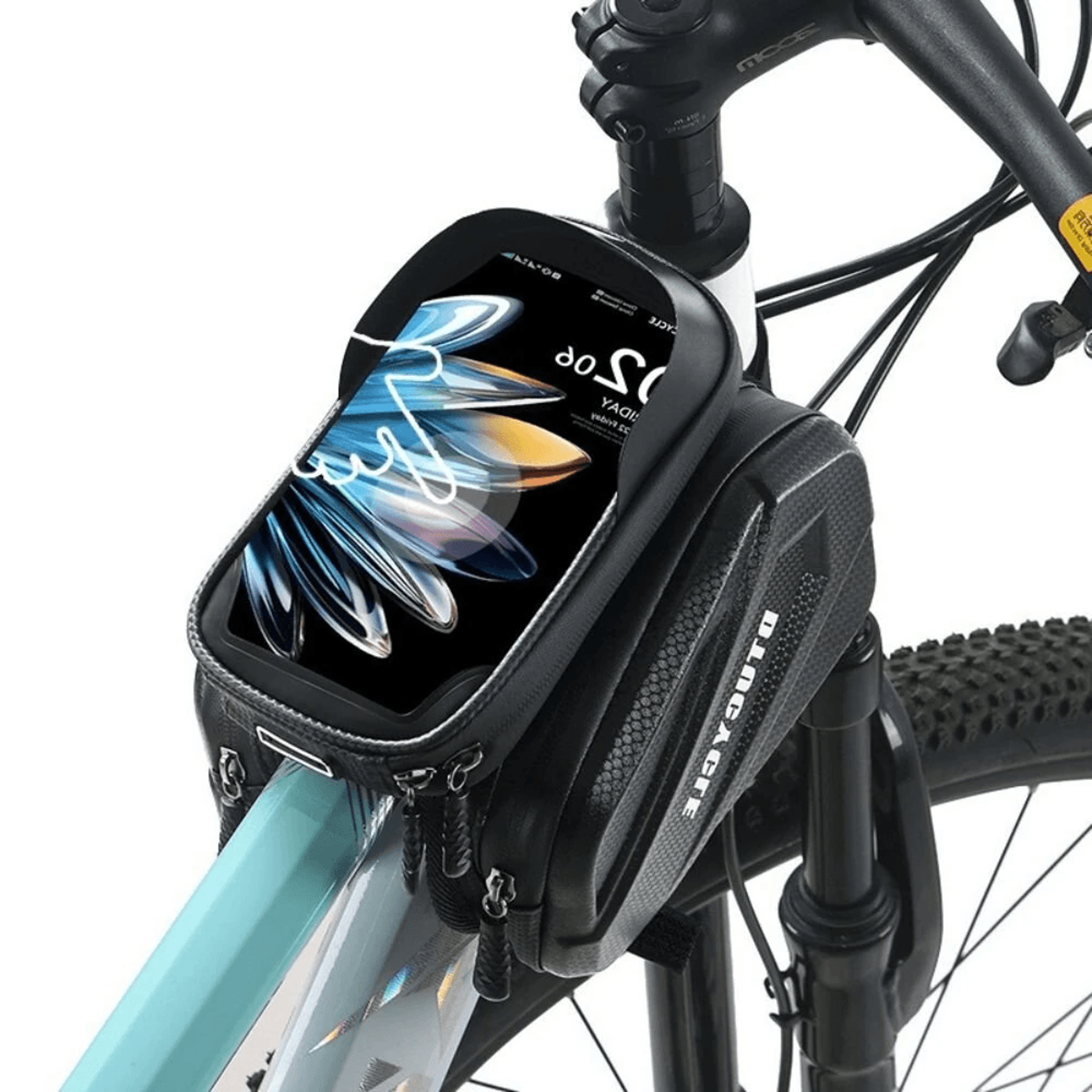 waterproof bicycle front frame touch screen organizer bag for mtb and road cyclingb