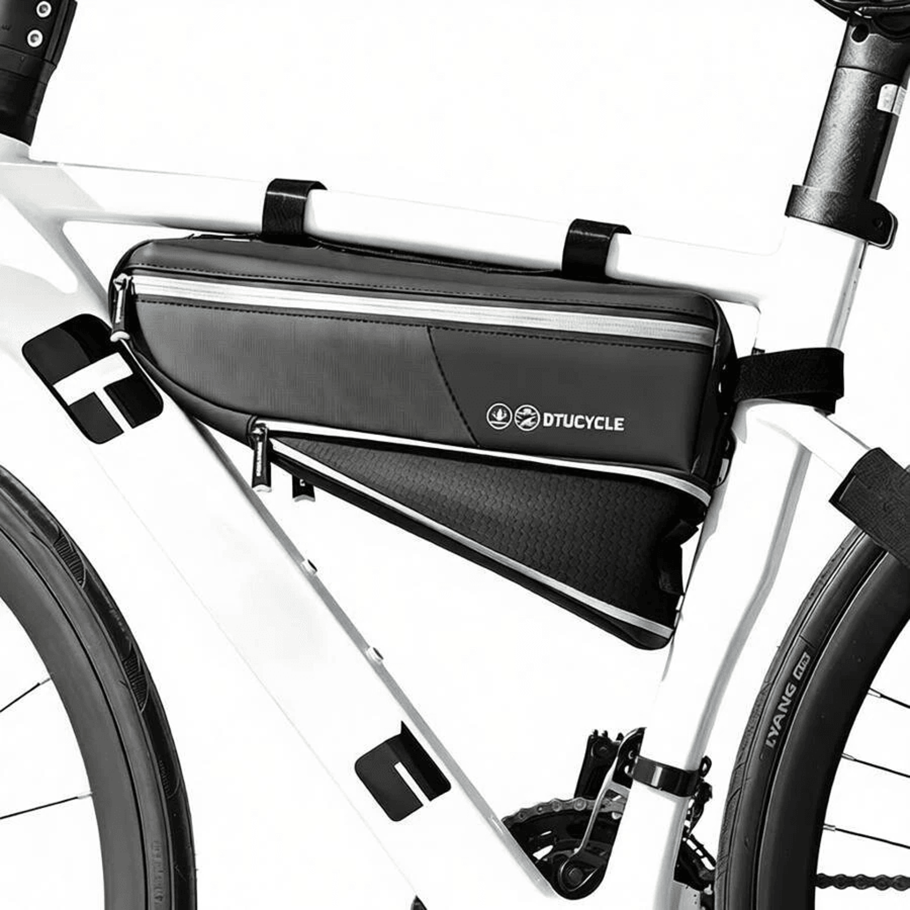 waterproof bicycle frame bag expandable reflective top tube storage pouch