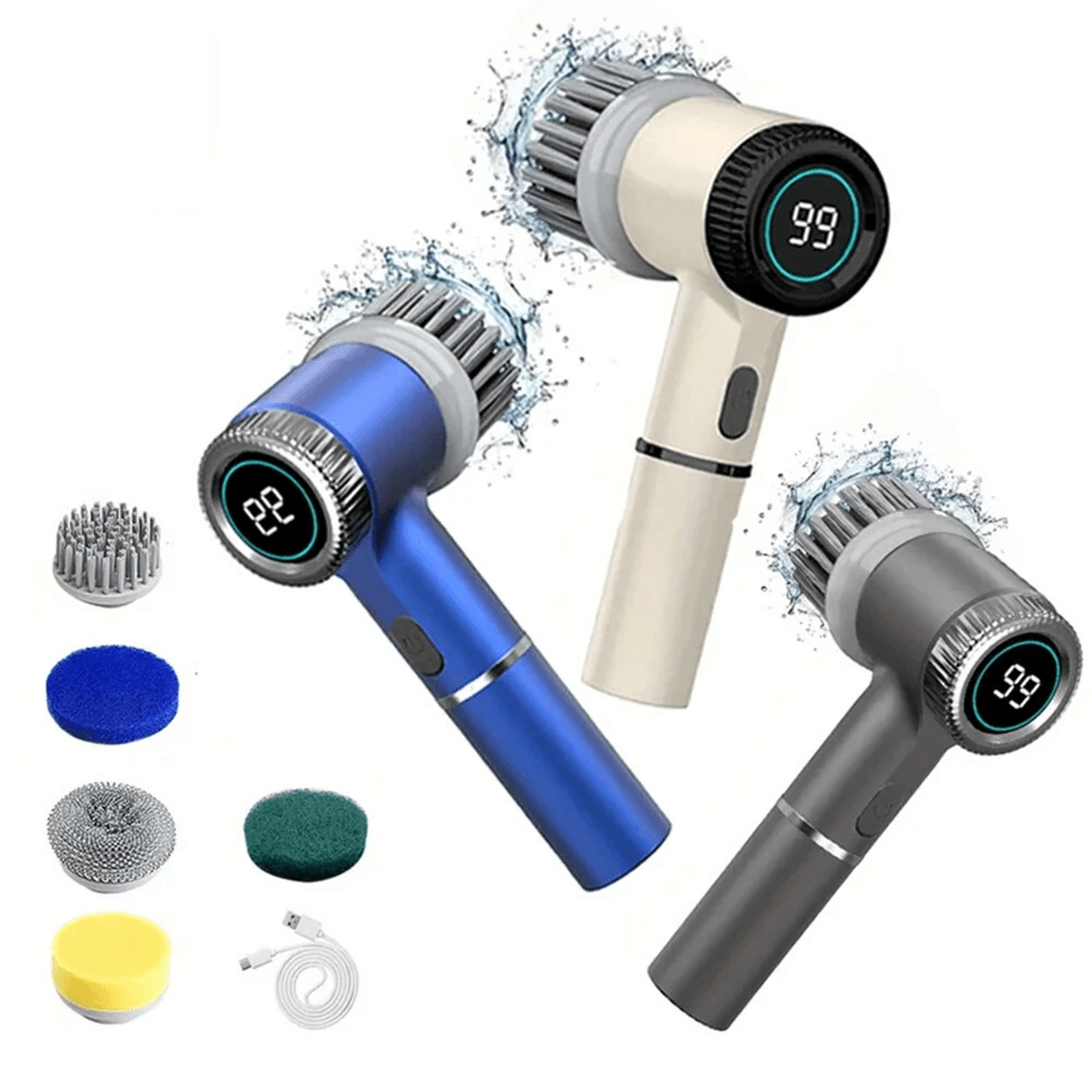 portable electric cleaning brush with speeds rechargeable cordless dish scrubber