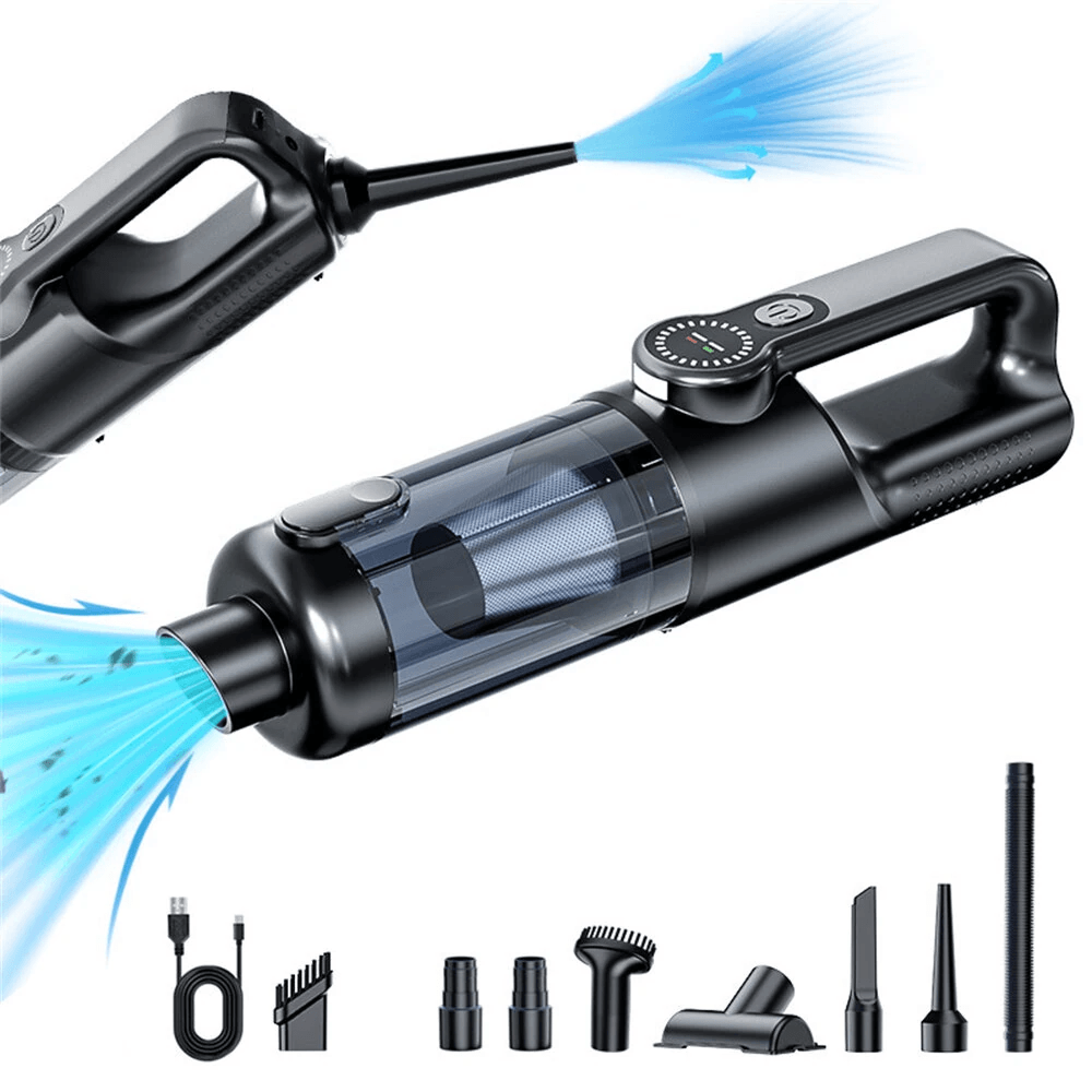 cordless handheld vacuum cleaner with led display and washable hepa filter