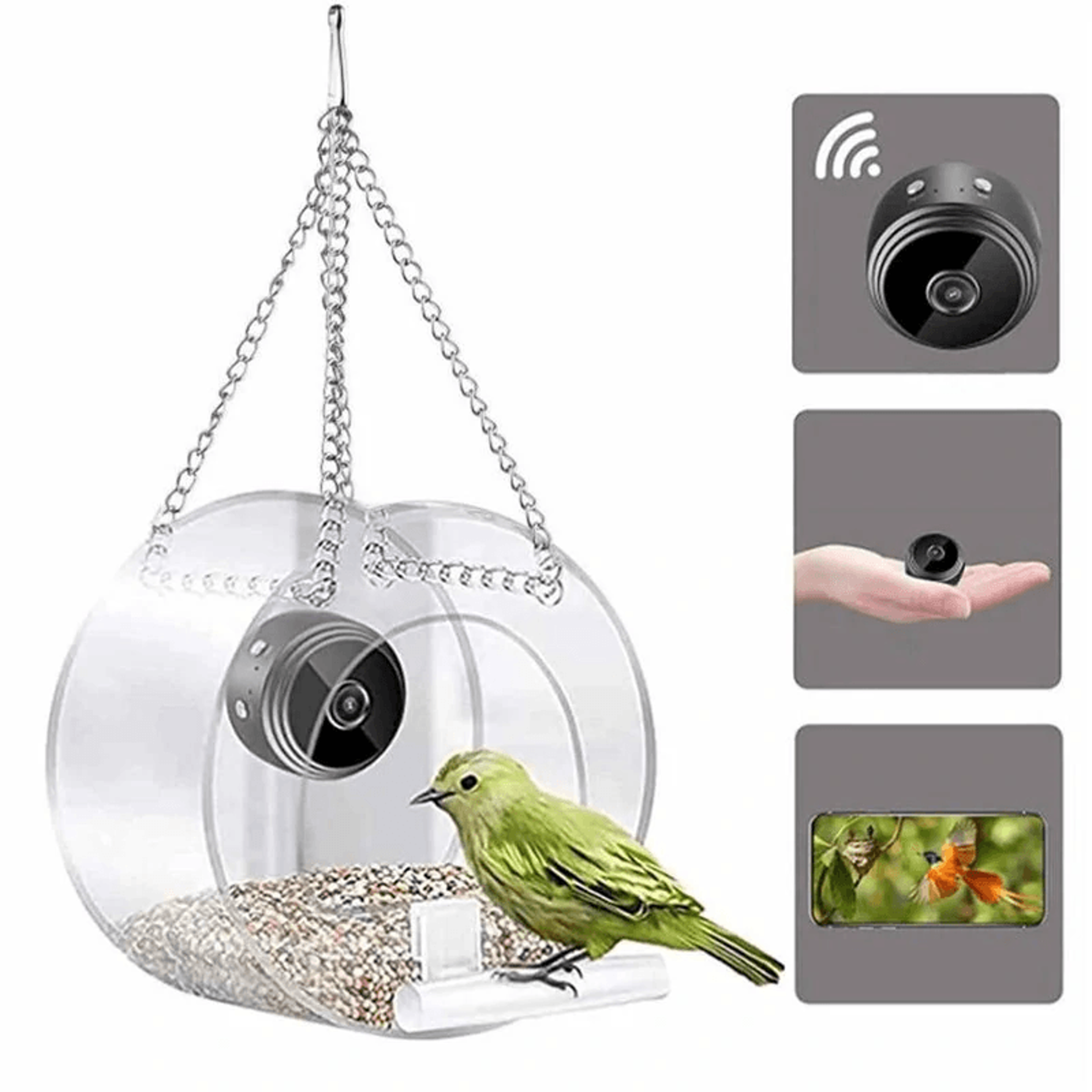 smart bird feeder camera hd wifi birdwatching feeder with night vision