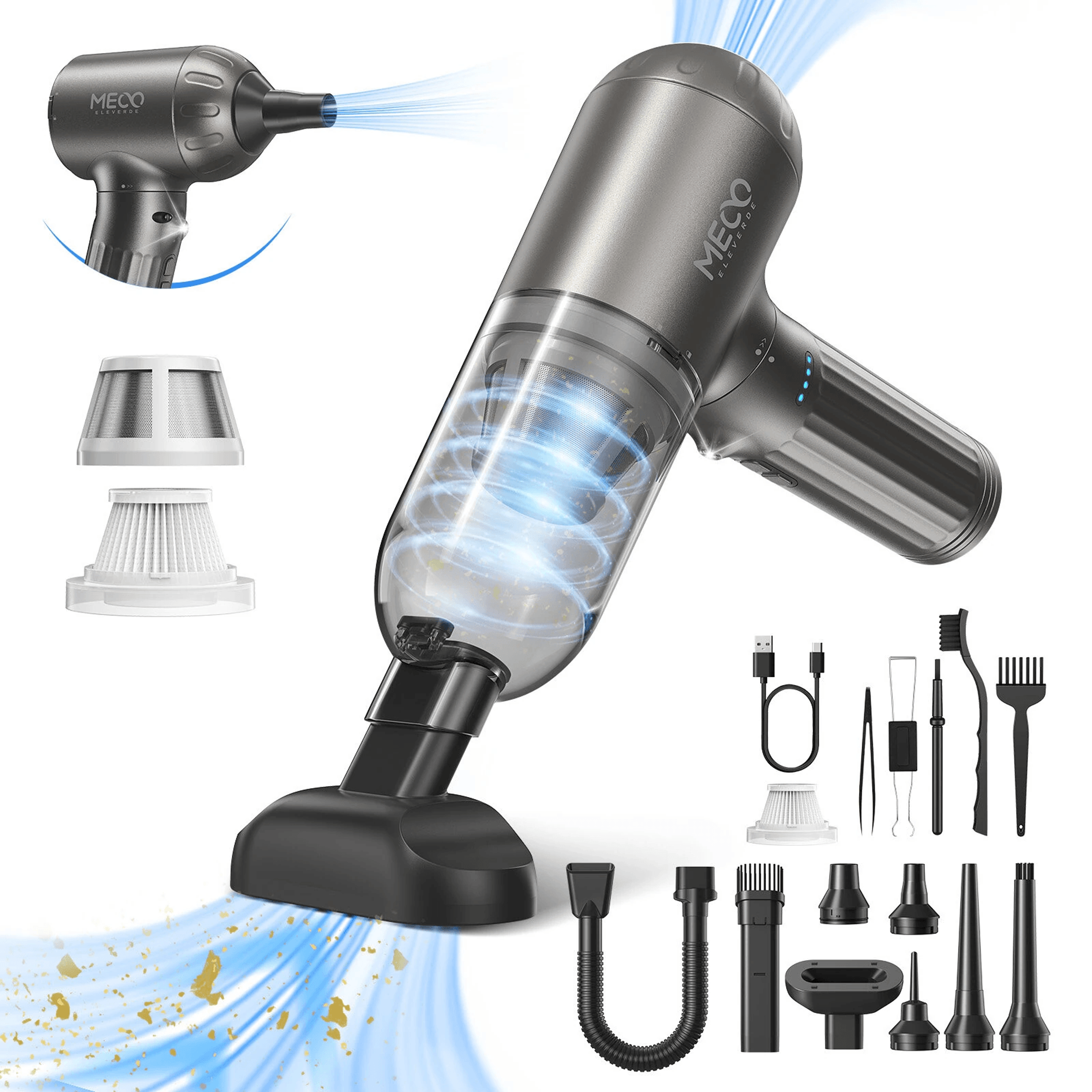 cordless electric air duster and vacuum cleaner rechargeable cleaning tool