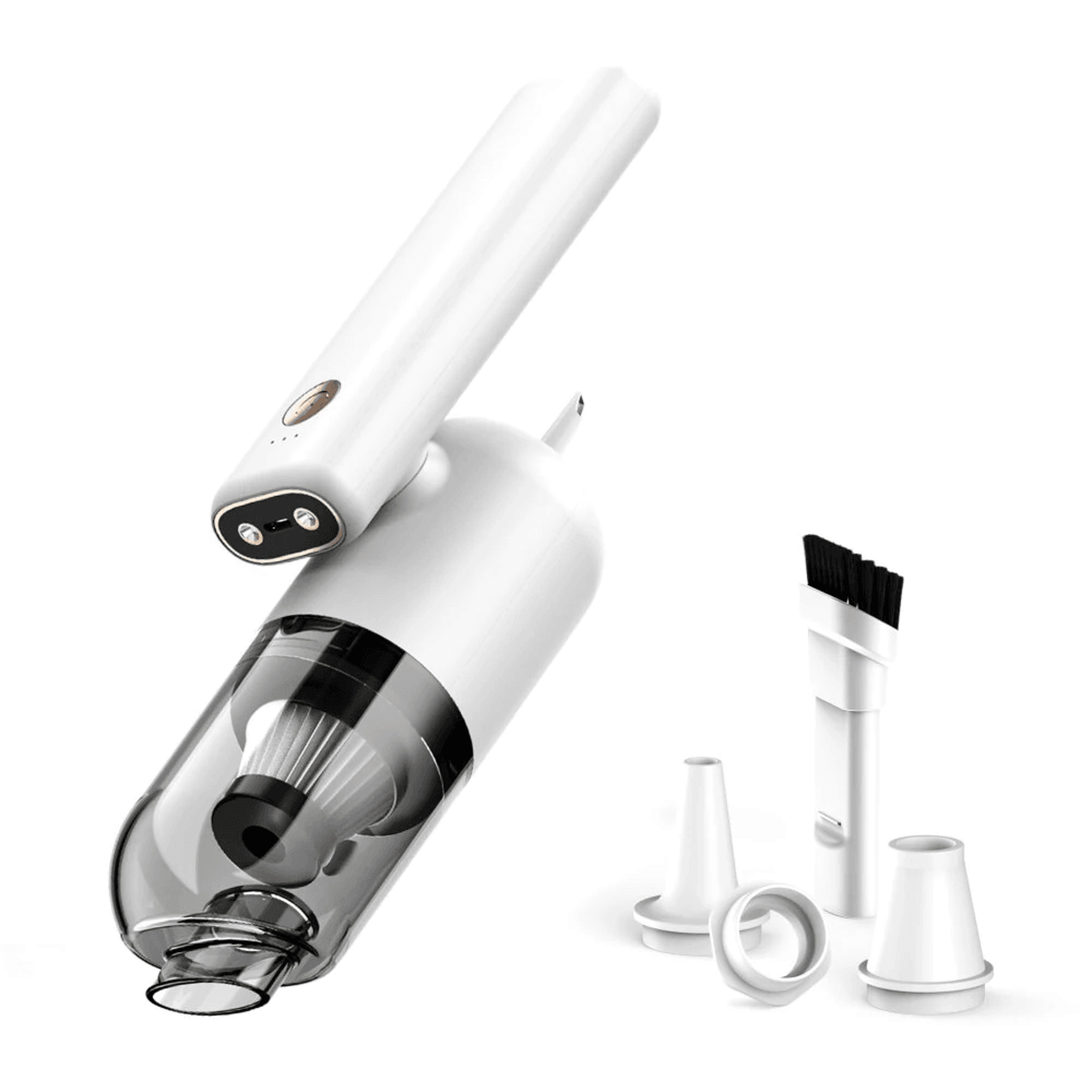 cordless handheld vacuum cleaner with adjustable handle and dual led lights