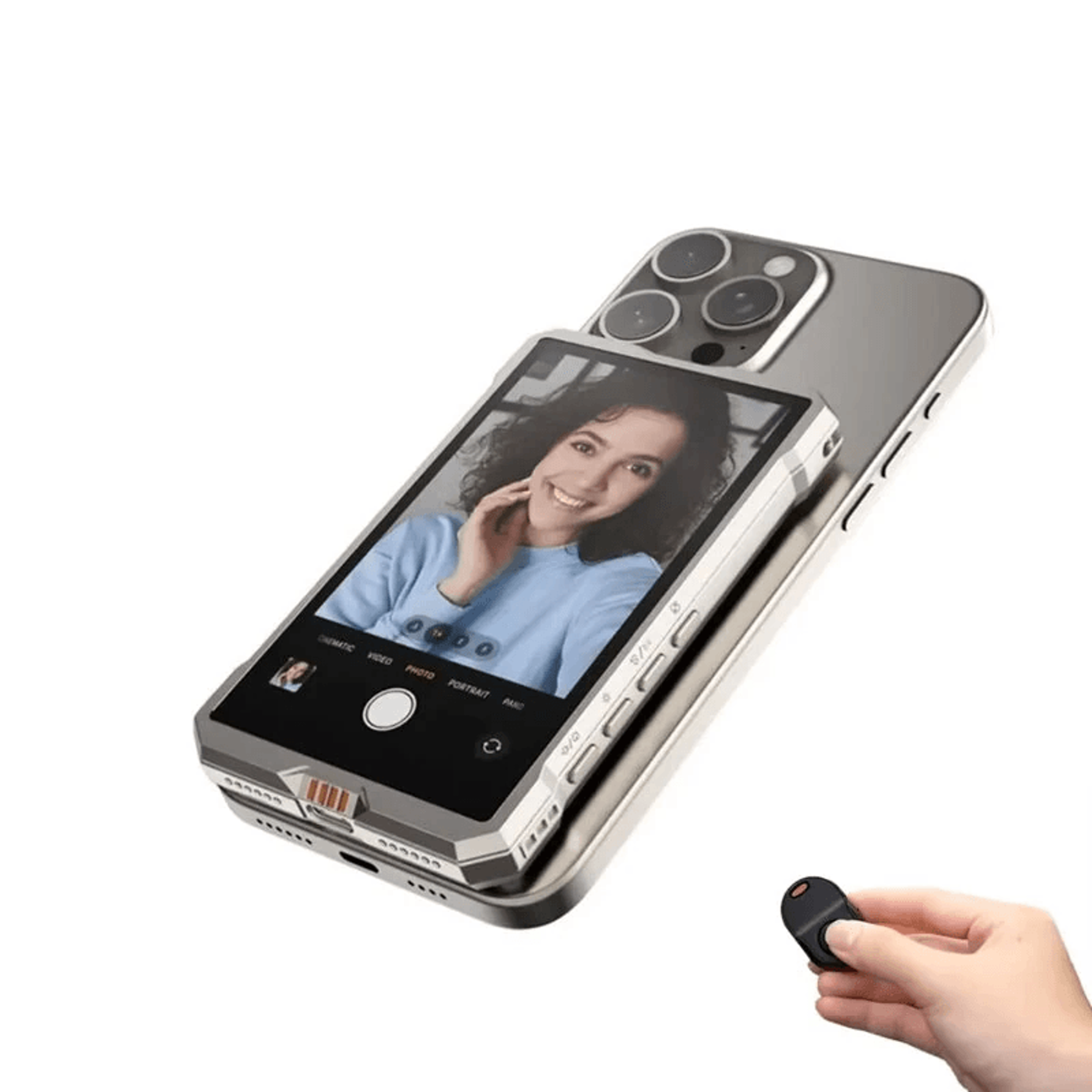 magnetic selfie monitor screen for smartphone rear camera high resolution display
