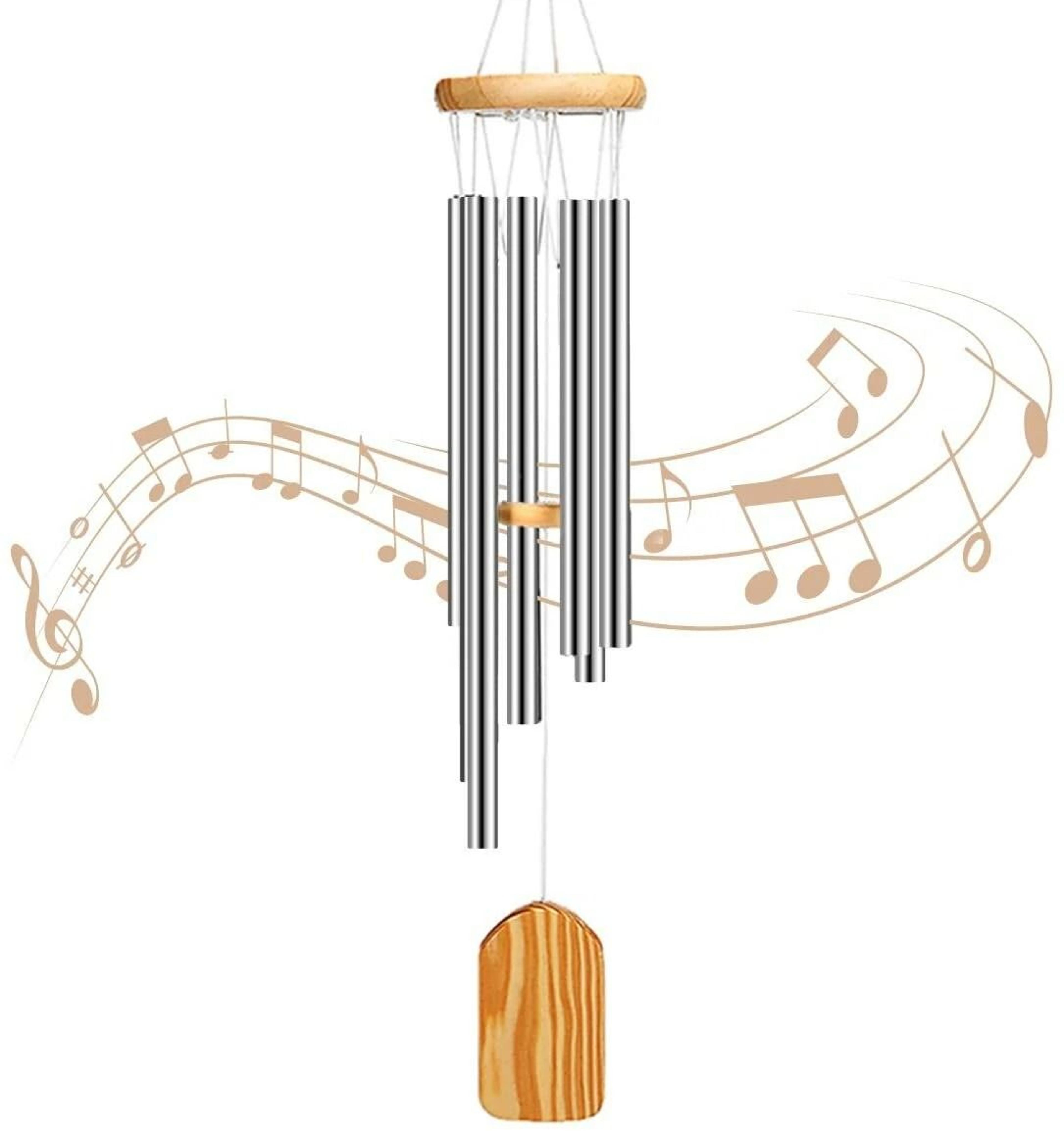 silver aluminum outdoor garden wind chimes and patio decoration