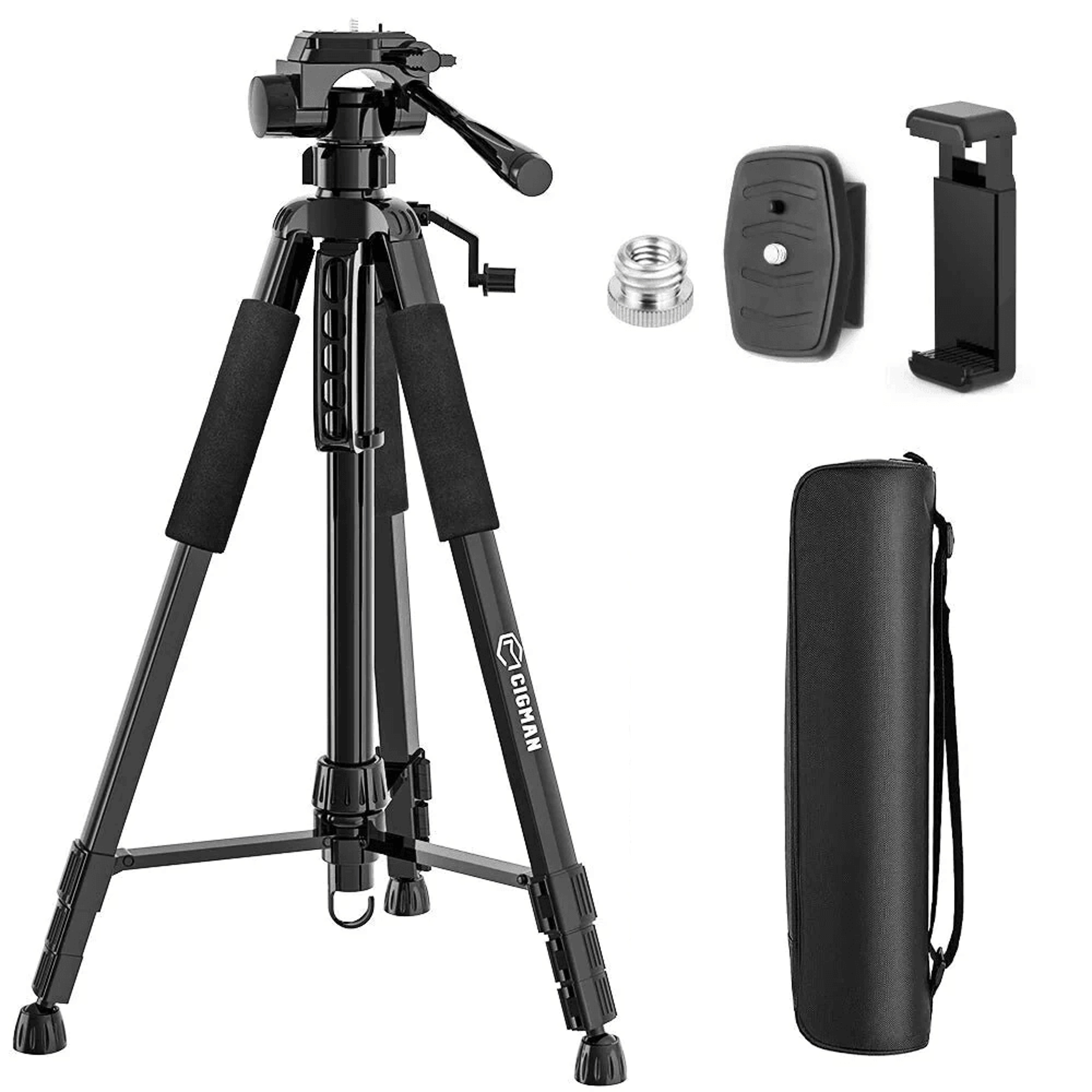 adjustable laser level tripod with way pan head and phone holder