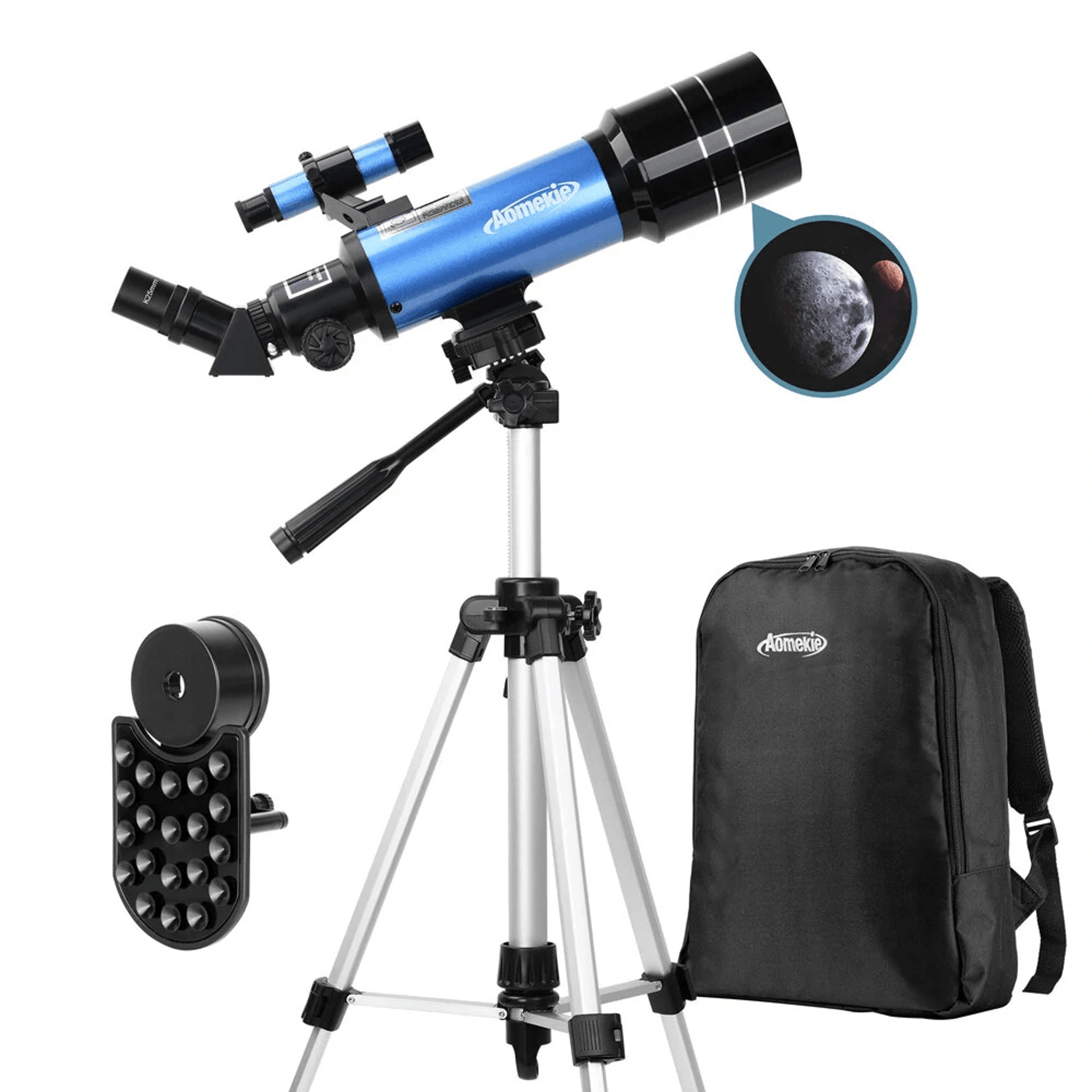 refractor astronomical telescope with focal length and tripod