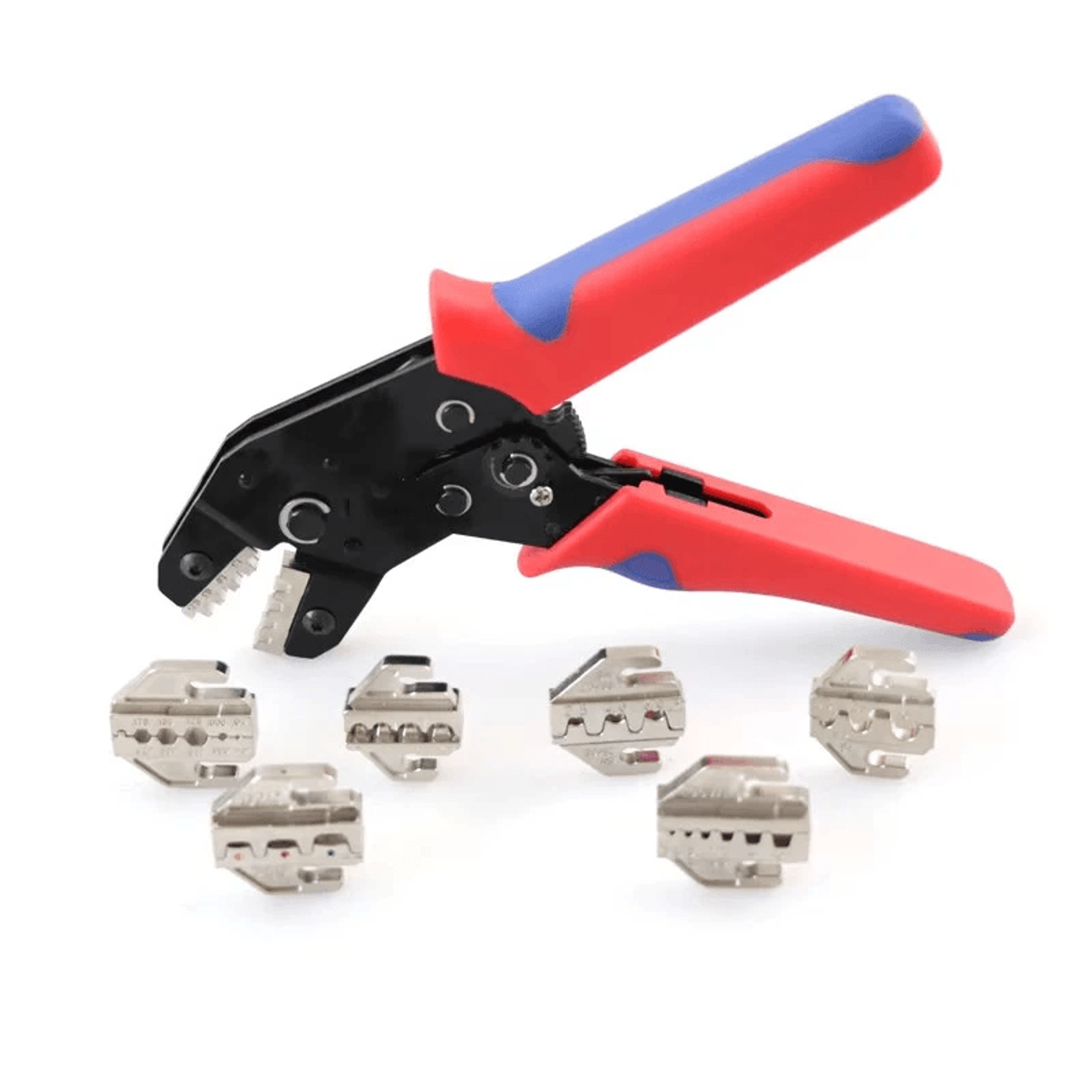 interchangeable crimping tool kit with electrical terminals and storage case