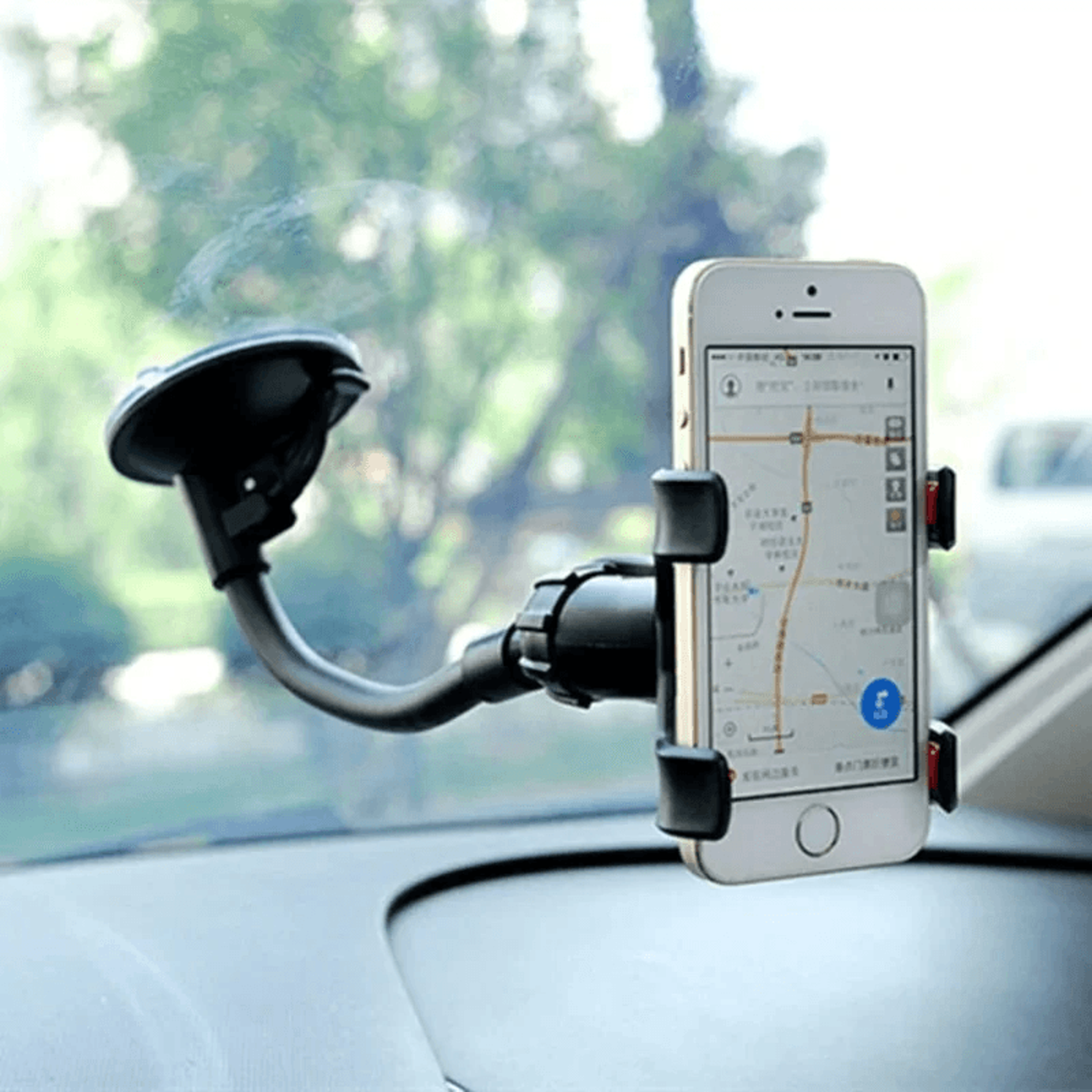 black windshield car mobile phone holder suction cup mount