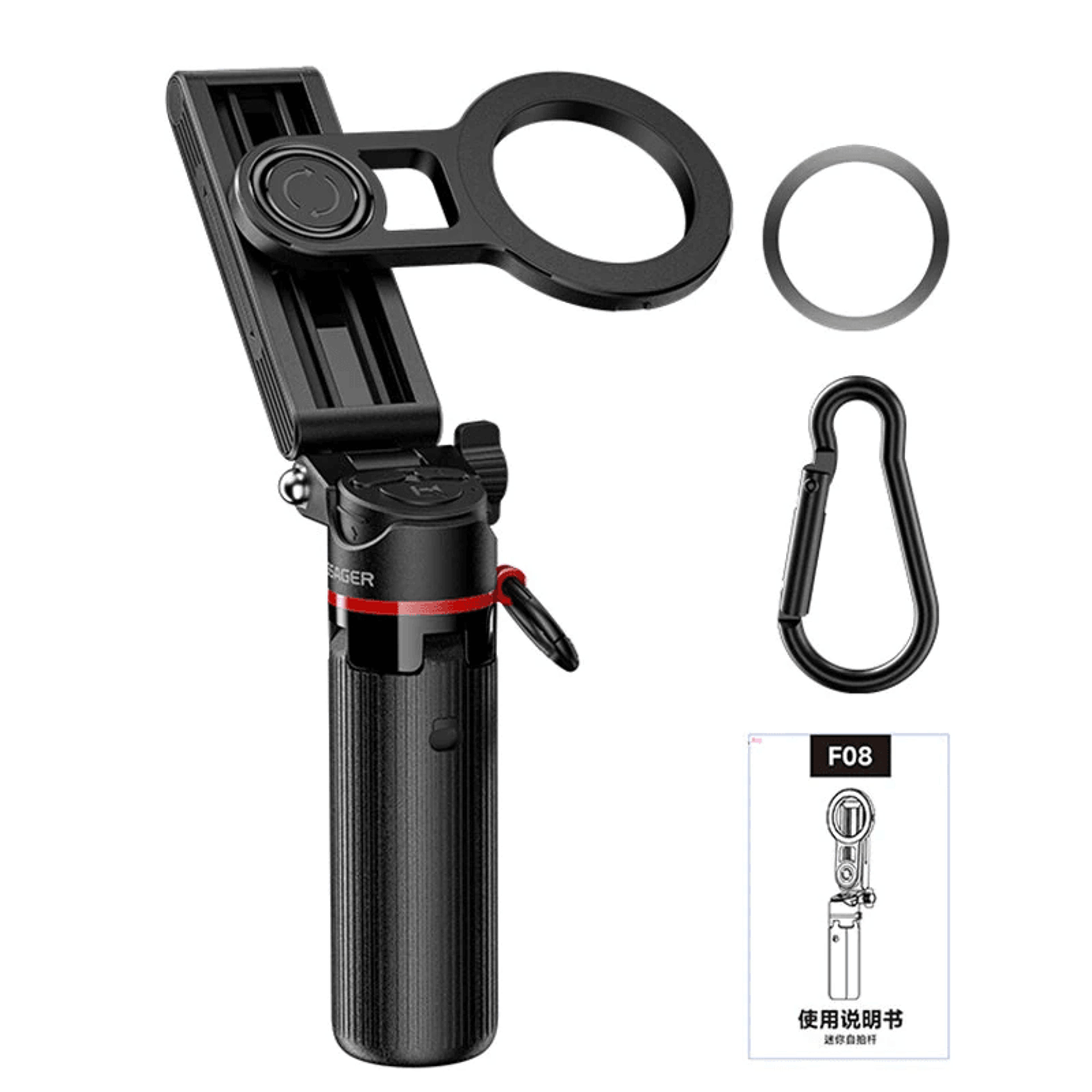 portable folding phone stand and bluetooth selfie stick with remote