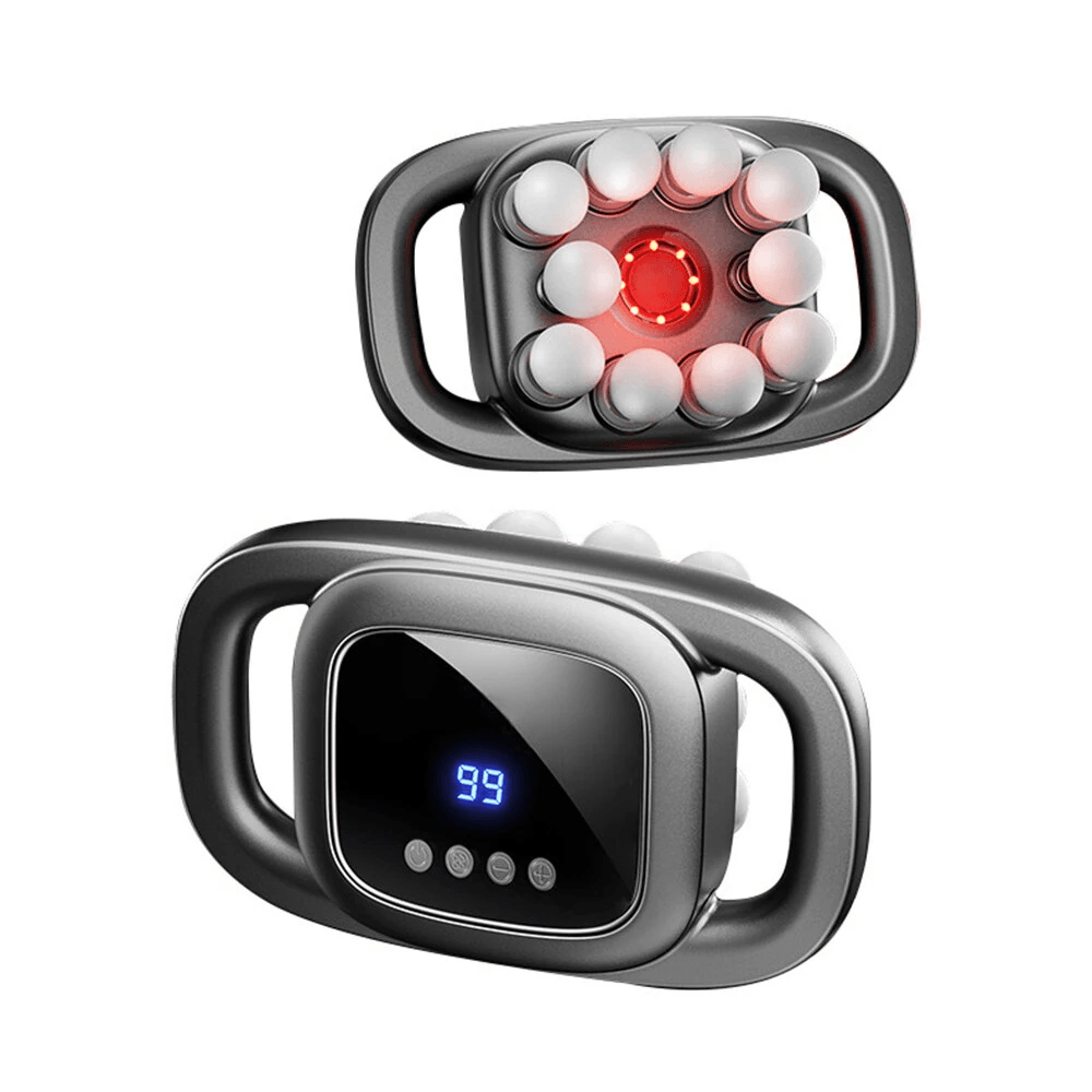 professional deep tissue massage gun with speeds and red light therapy black