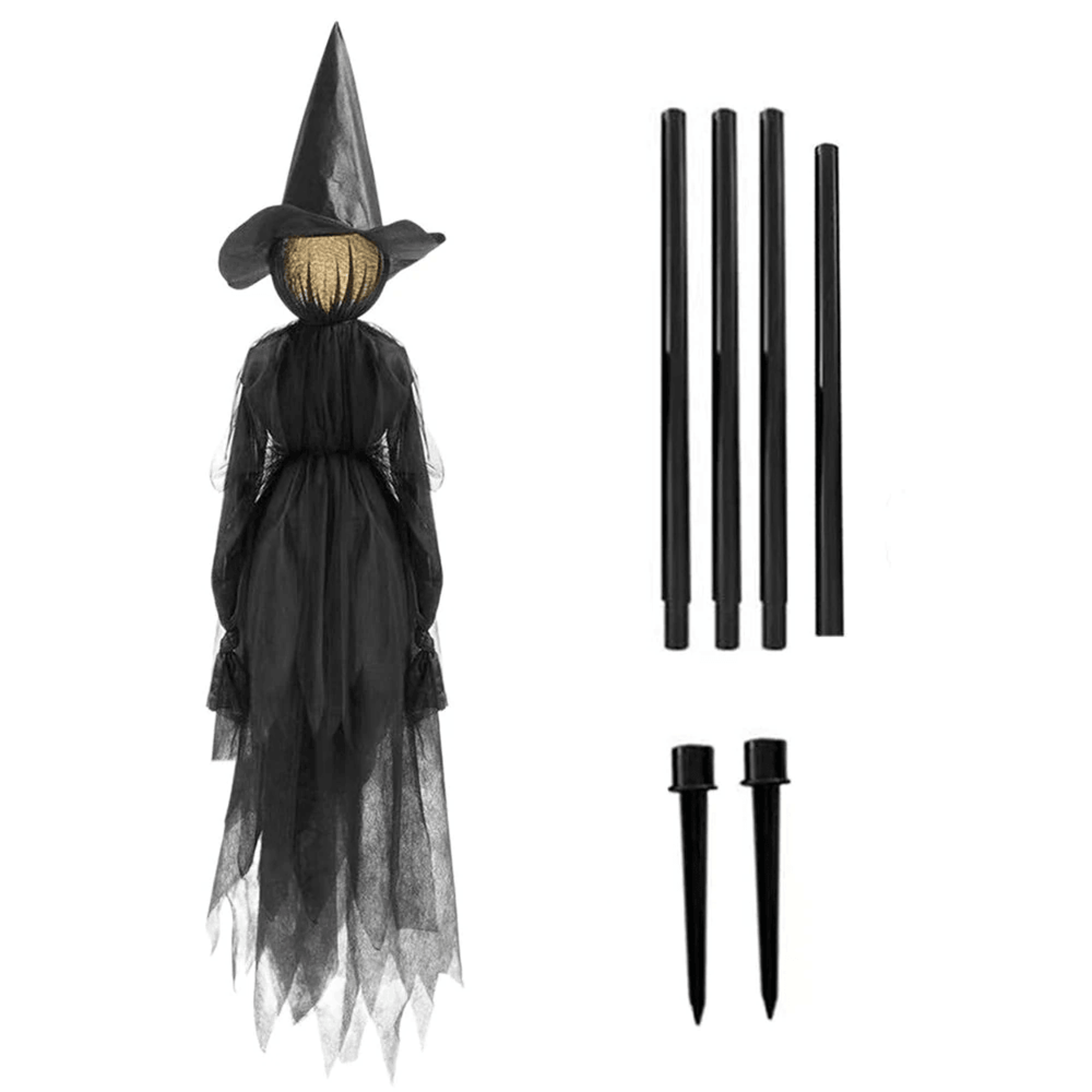 voice activated floating witch halloween decor with color glowing head