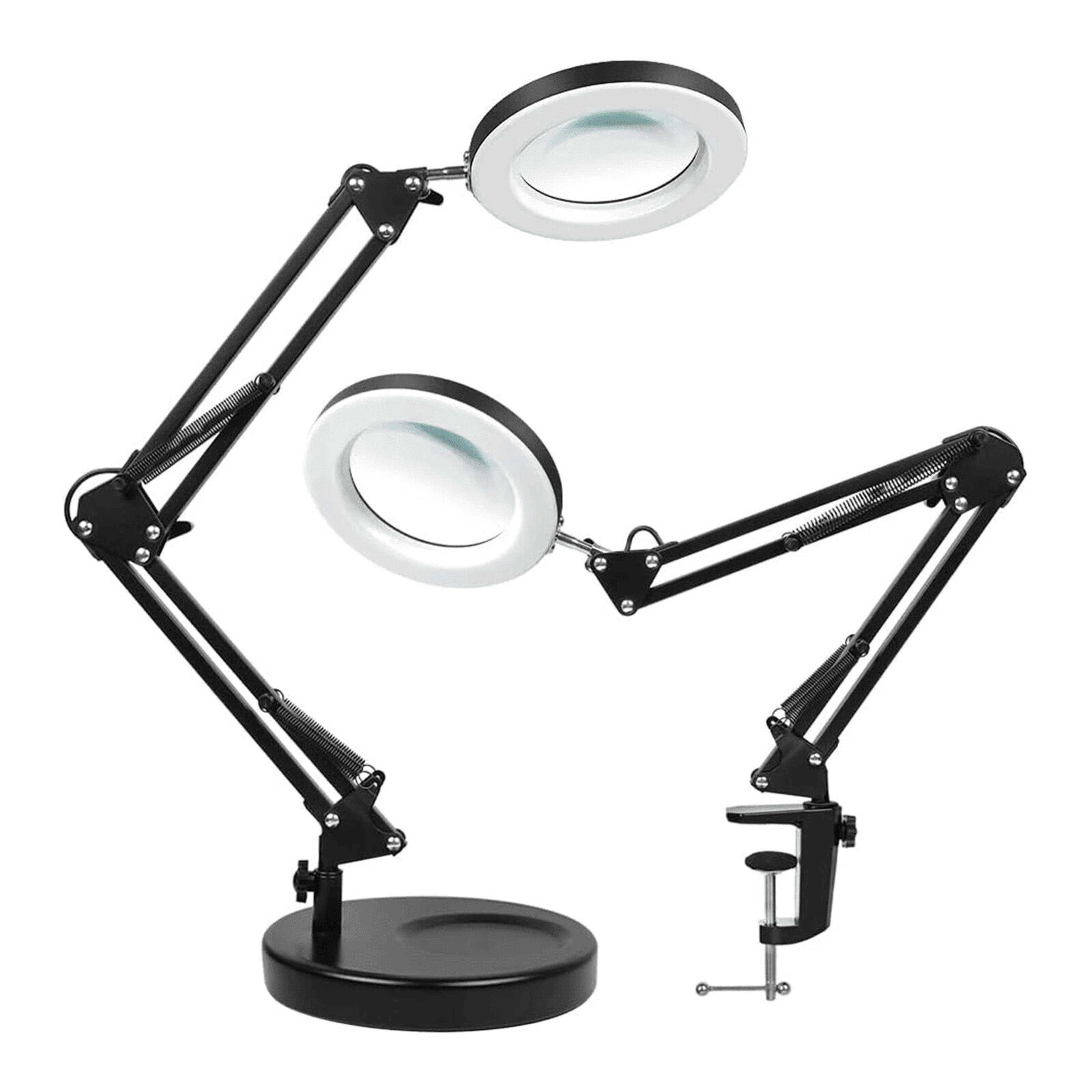led magnifying lamp with stand and clamp light modes and brightness levels