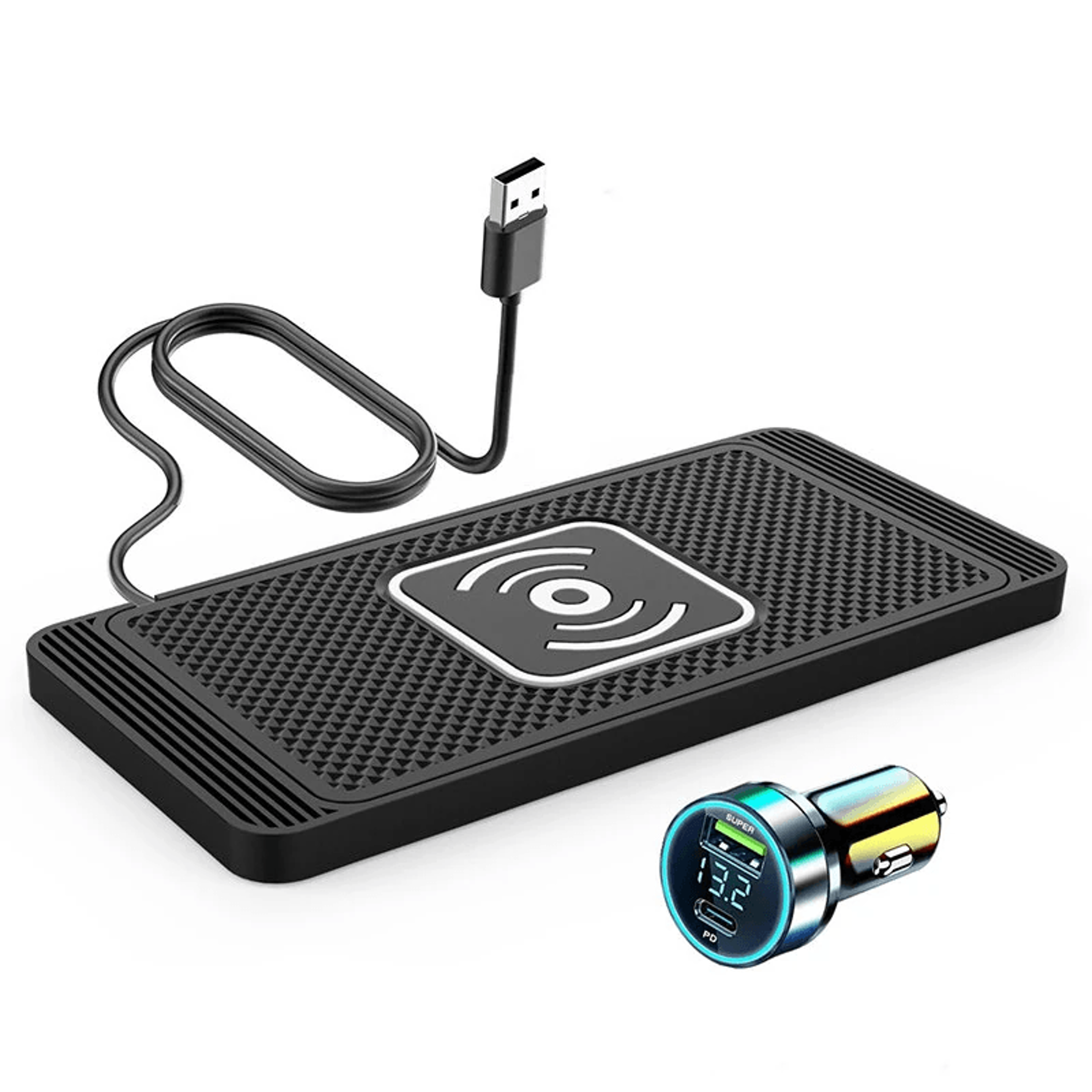 fast wireless car charger silicone anti slip charging pad stand