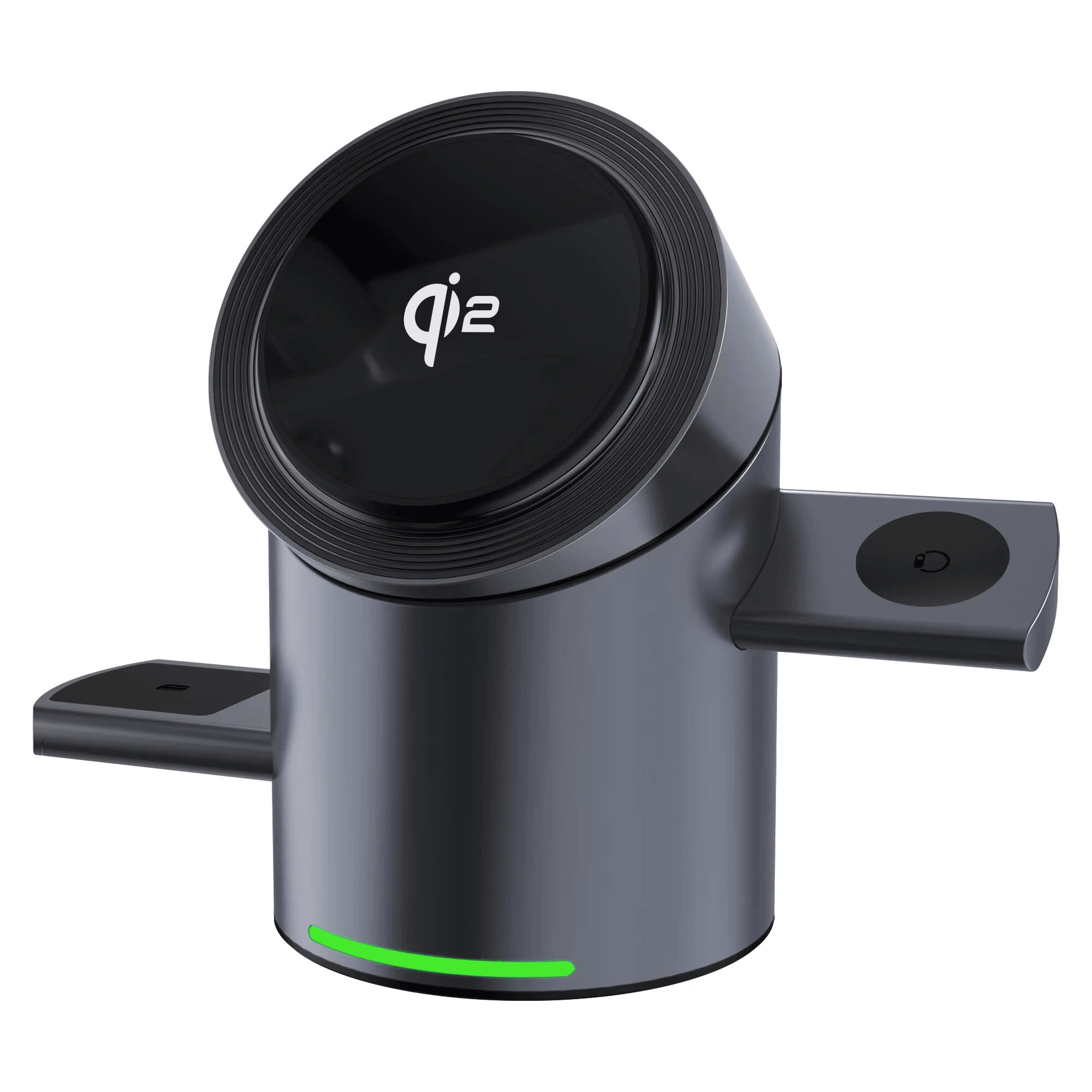 magnetic wireless charging station with rotating hidden design